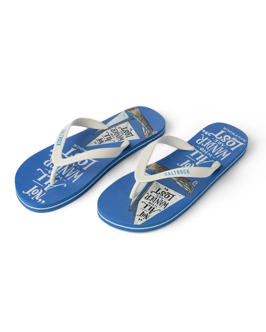 Lost Ships Mens Flip Flops in Blue - Image 2