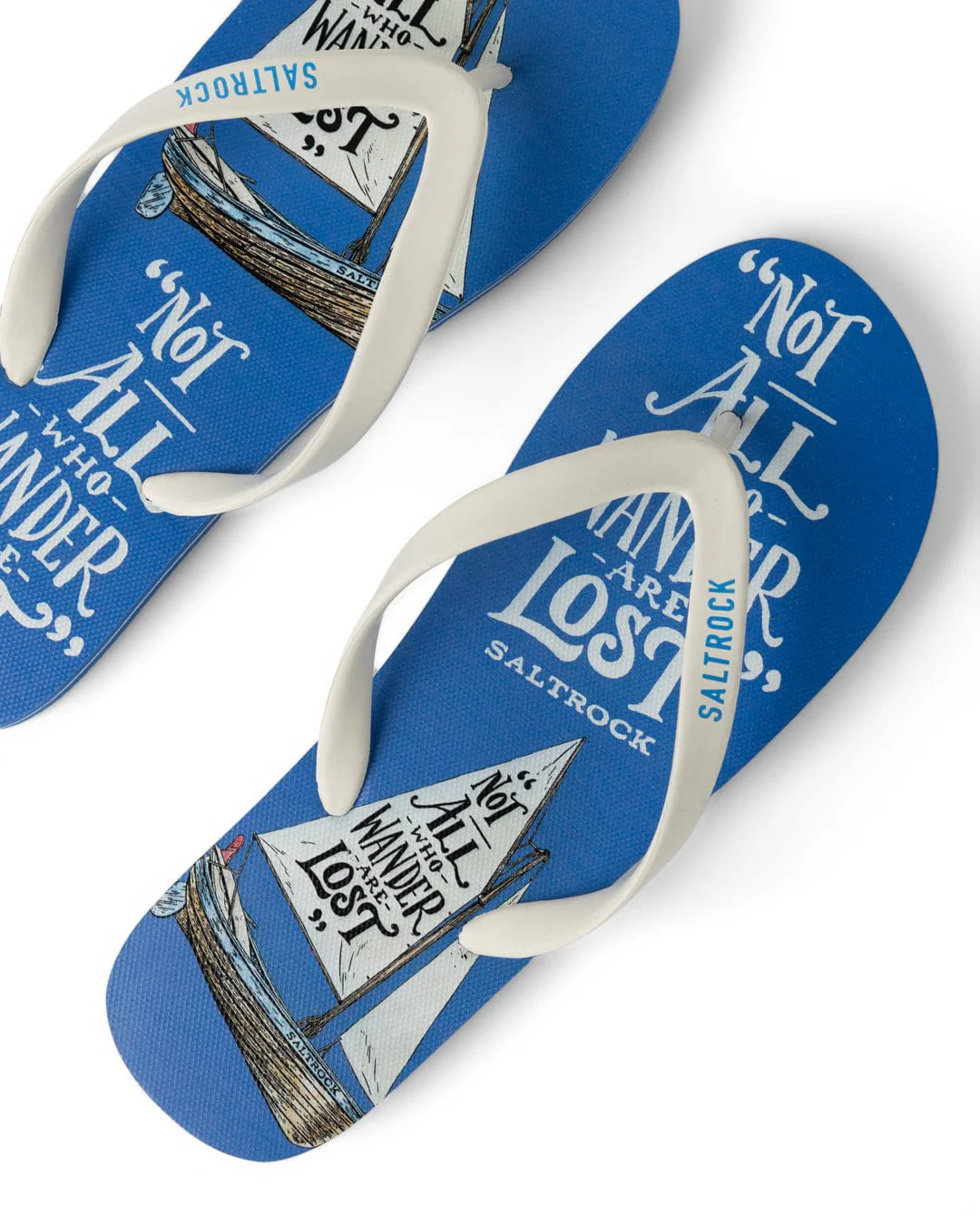 Lost Ships Mens Flip Flops in Blue - Image 4