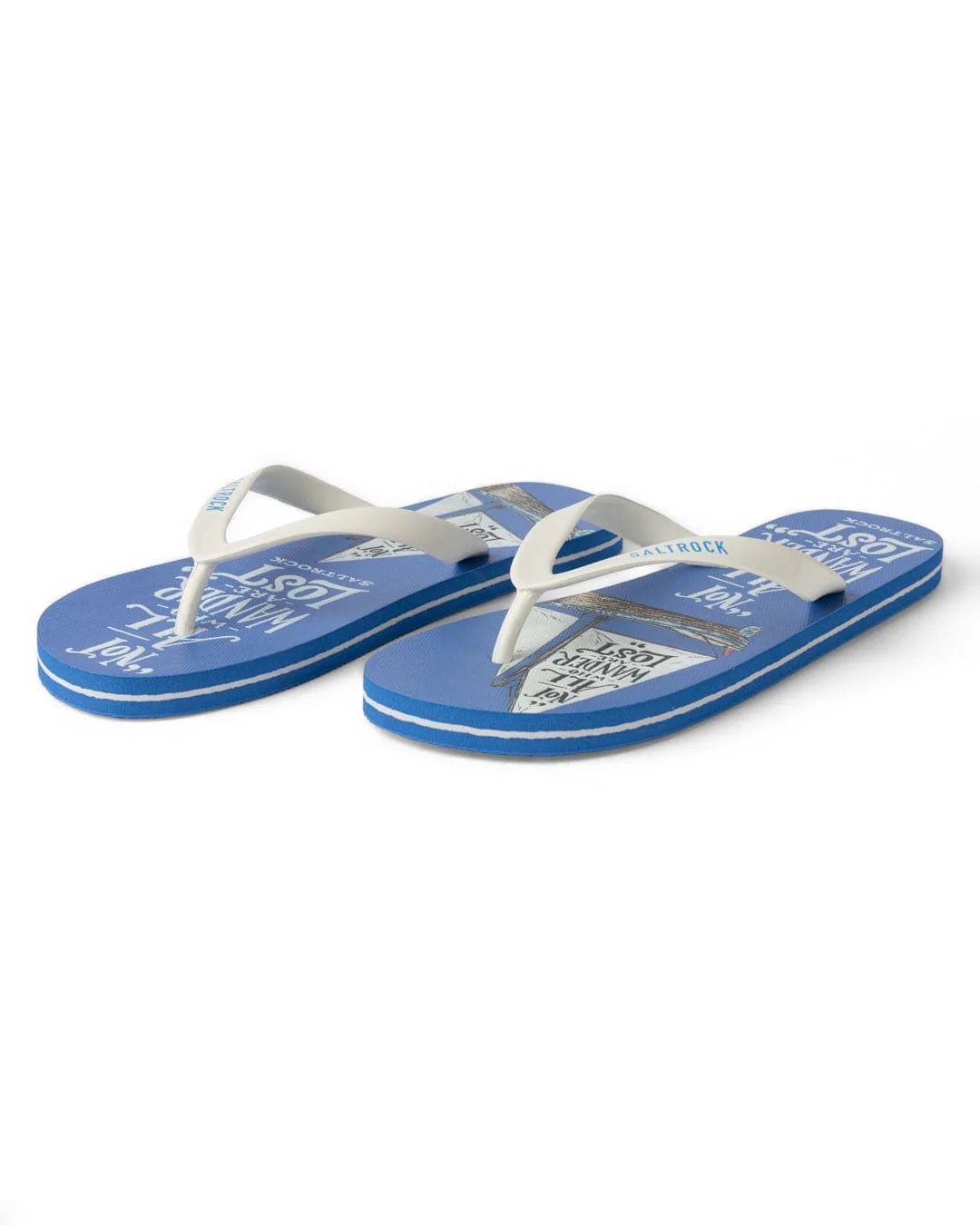 Lost Ships Mens Flip Flops in Blue - Image 5