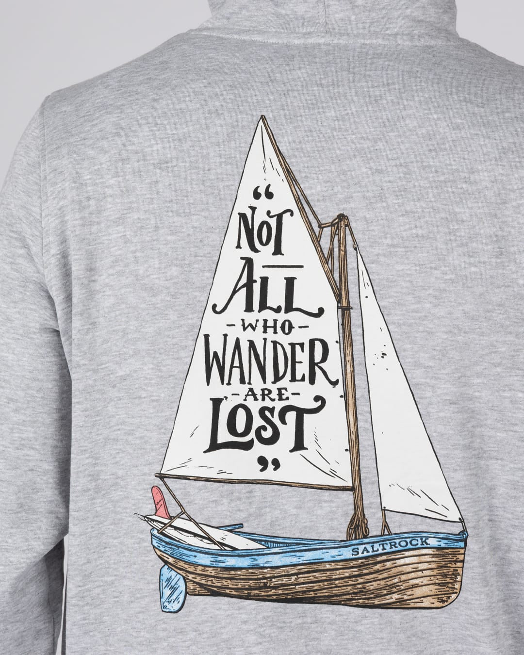 Lost Ships Mens Pop Hood in Grey - Image 9