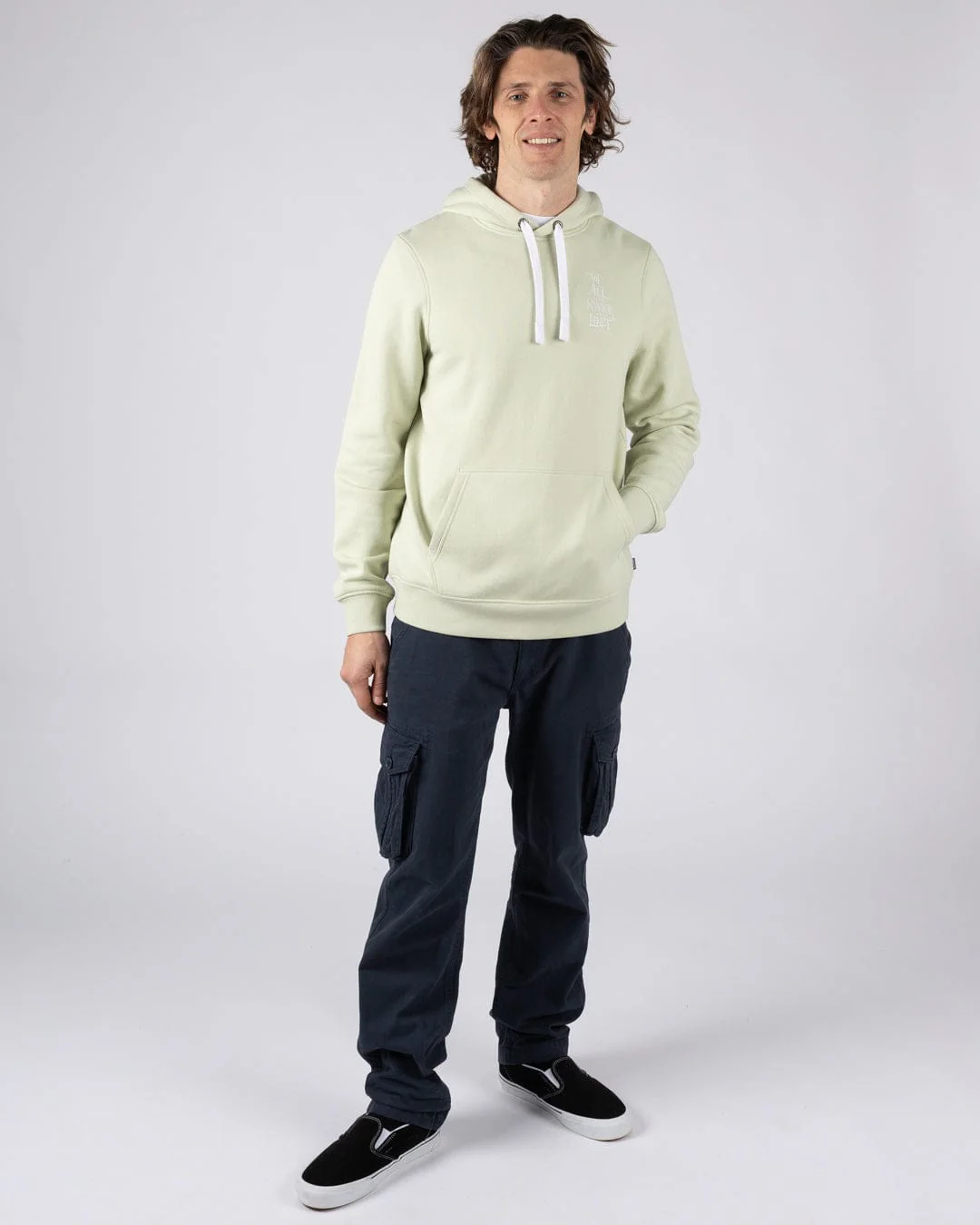 Lost Ships Mens Pop Hoodie in Light Green - Image 4