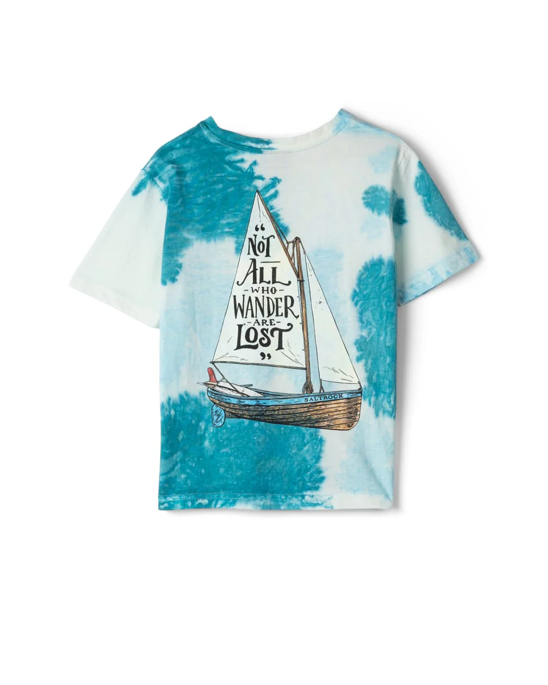 Lost Ships Kids Tie Dye Short Sleeve T-Shirt in Turquoise