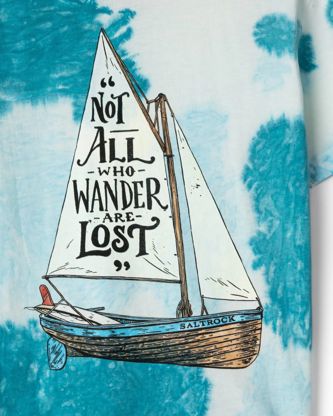 Lost Ships Kids Tie Dye Short Sleeve T-Shirt in Turquoise - Image 2