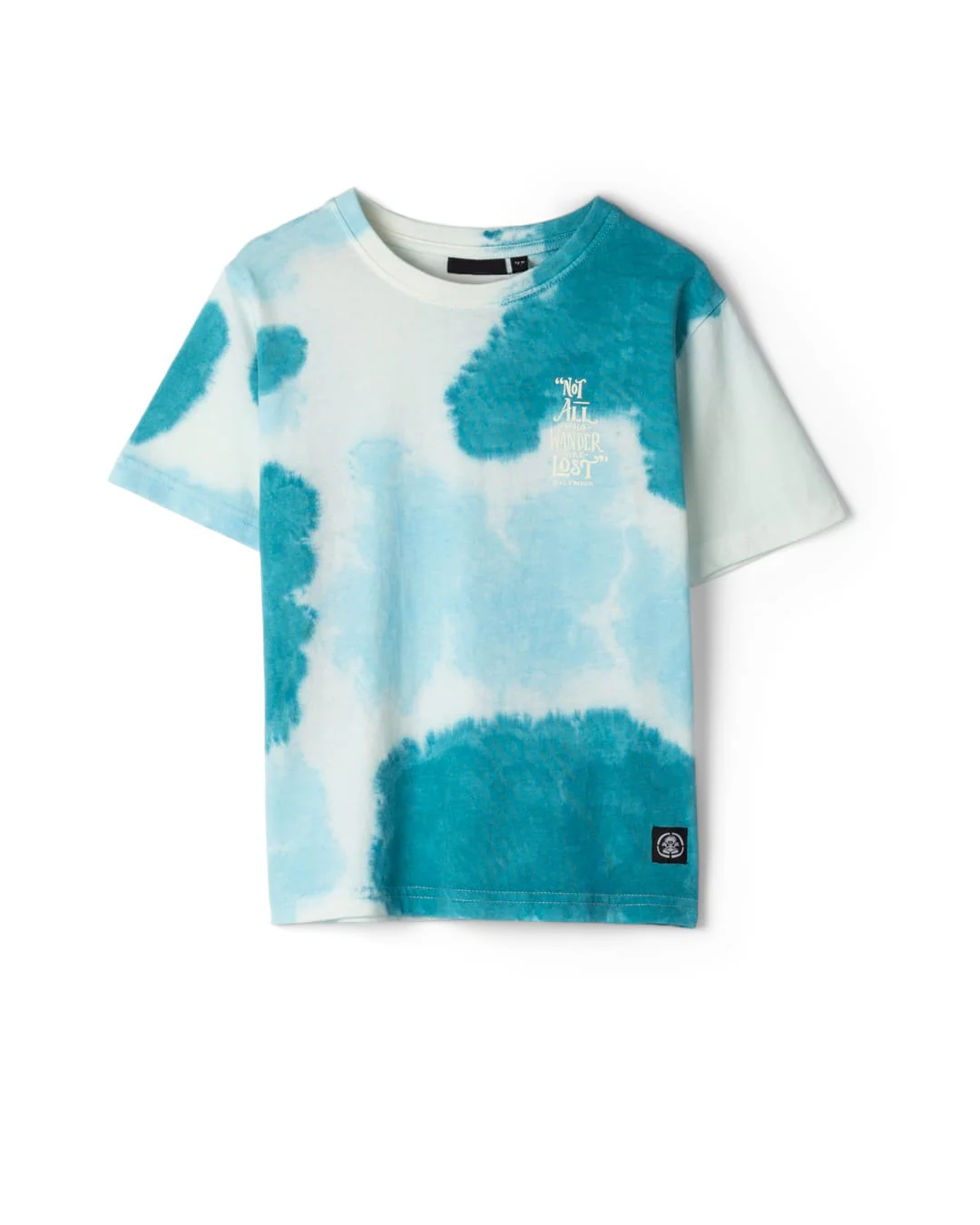 Lost Ships Kids Tie Dye Short Sleeve T-Shirt in Turquoise - Image 3