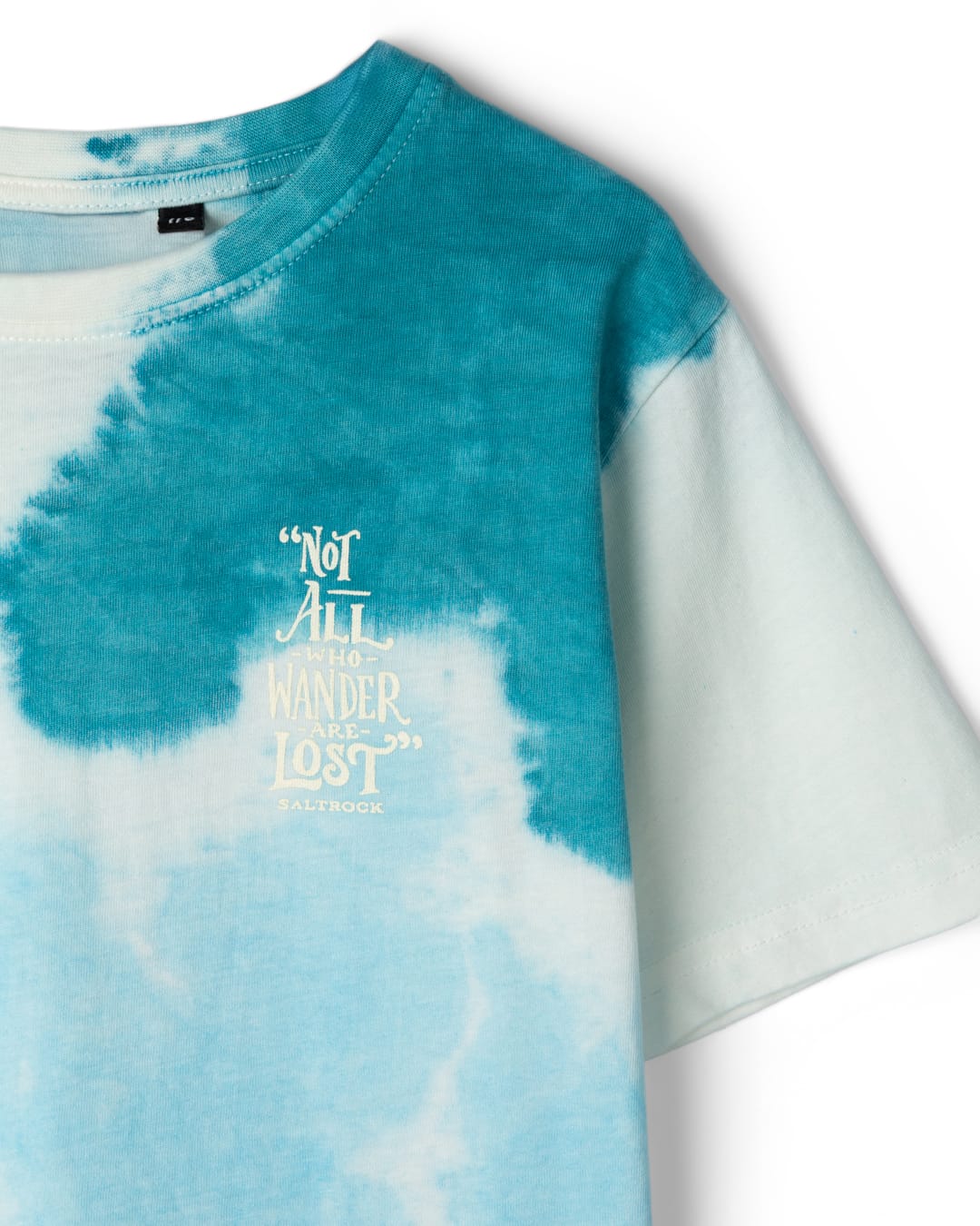 Lost Ships Kids Tie Dye Short Sleeve T-Shirt in Turquoise - Image 4