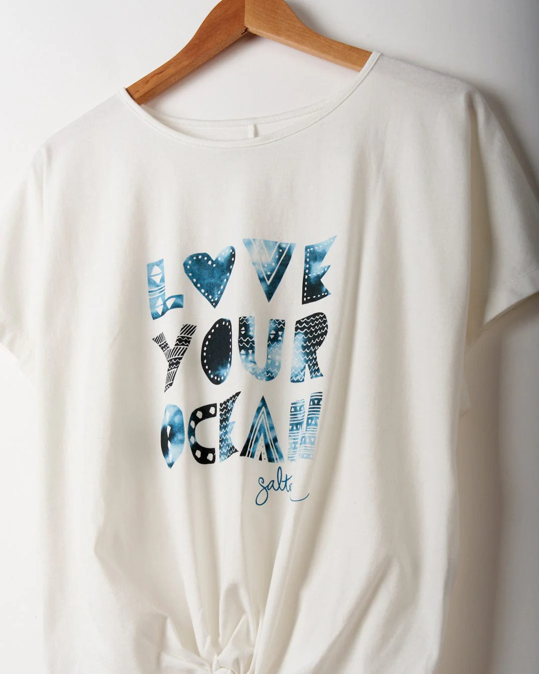 Love Your Ocean Recycled Womens T-Shirt in White - Image 4