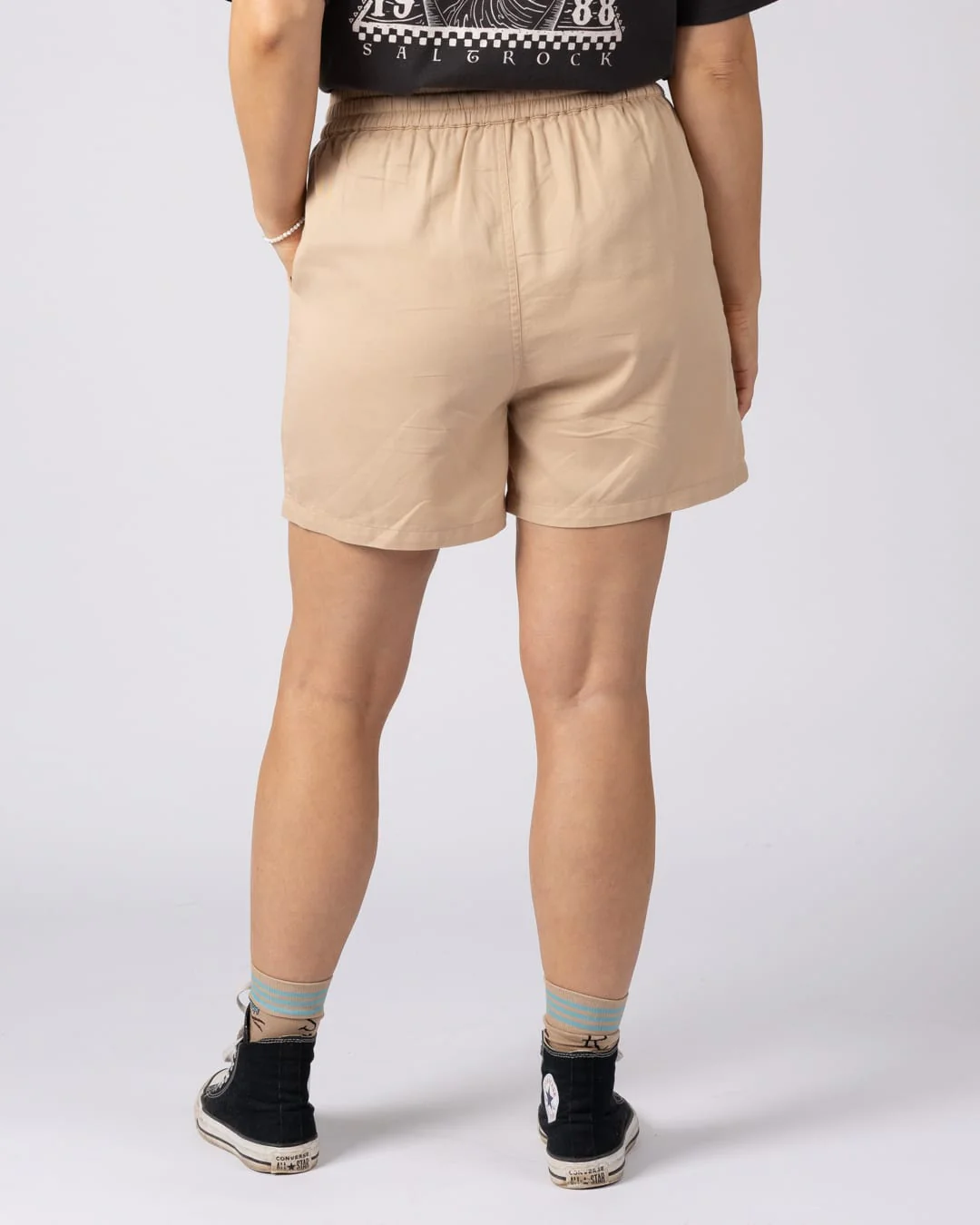 Lowen Womens Tencel Short in Beige - Image 6
