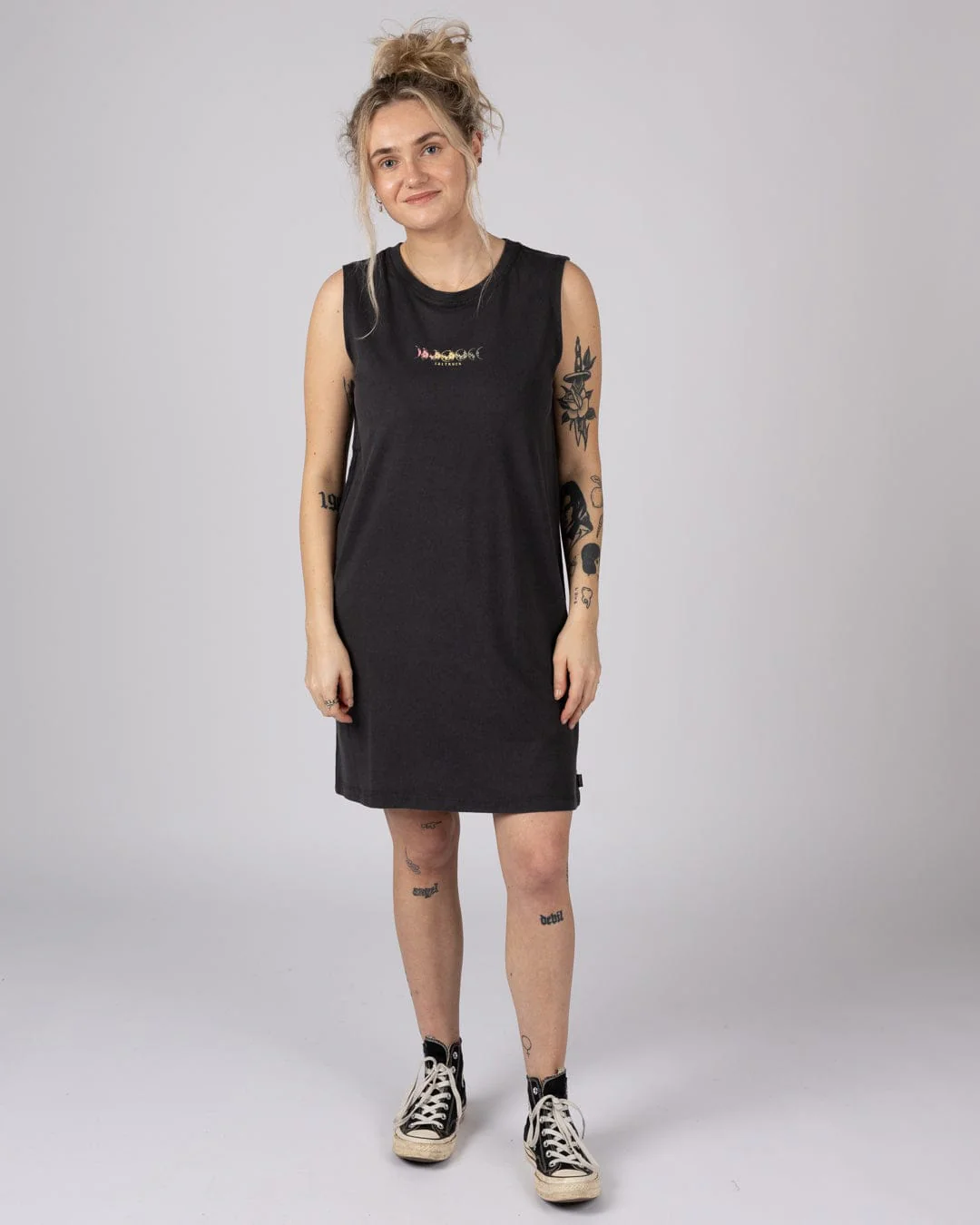 Make Magic Womens Tank Dress in Dark Grey - Image 6