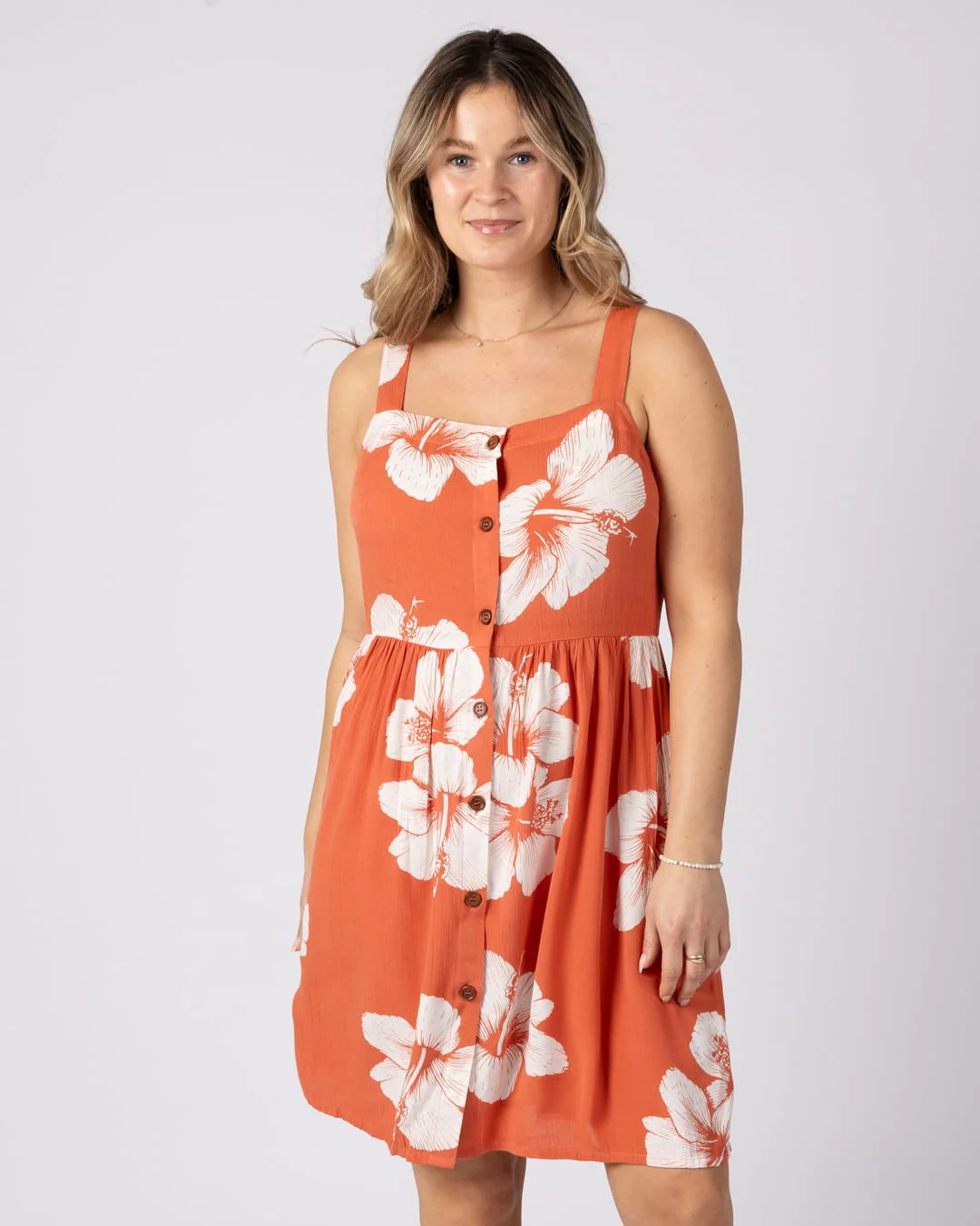 Mandaram Womens Mini Dress in Light Orange - Image 4
