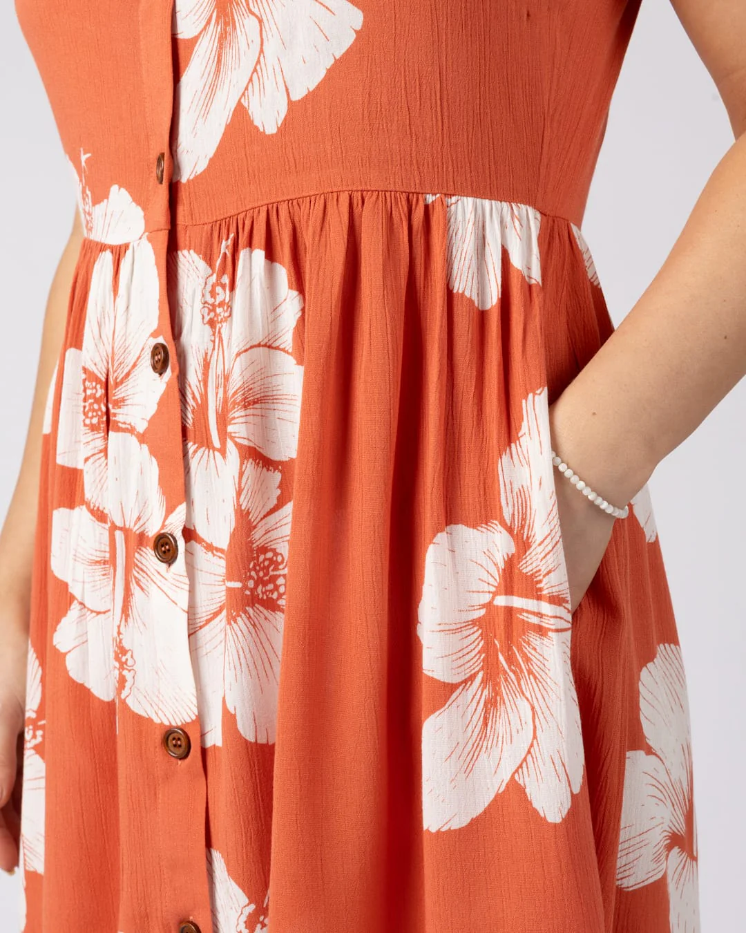 Mandaram Womens Mini Dress in Light Orange - Image 5