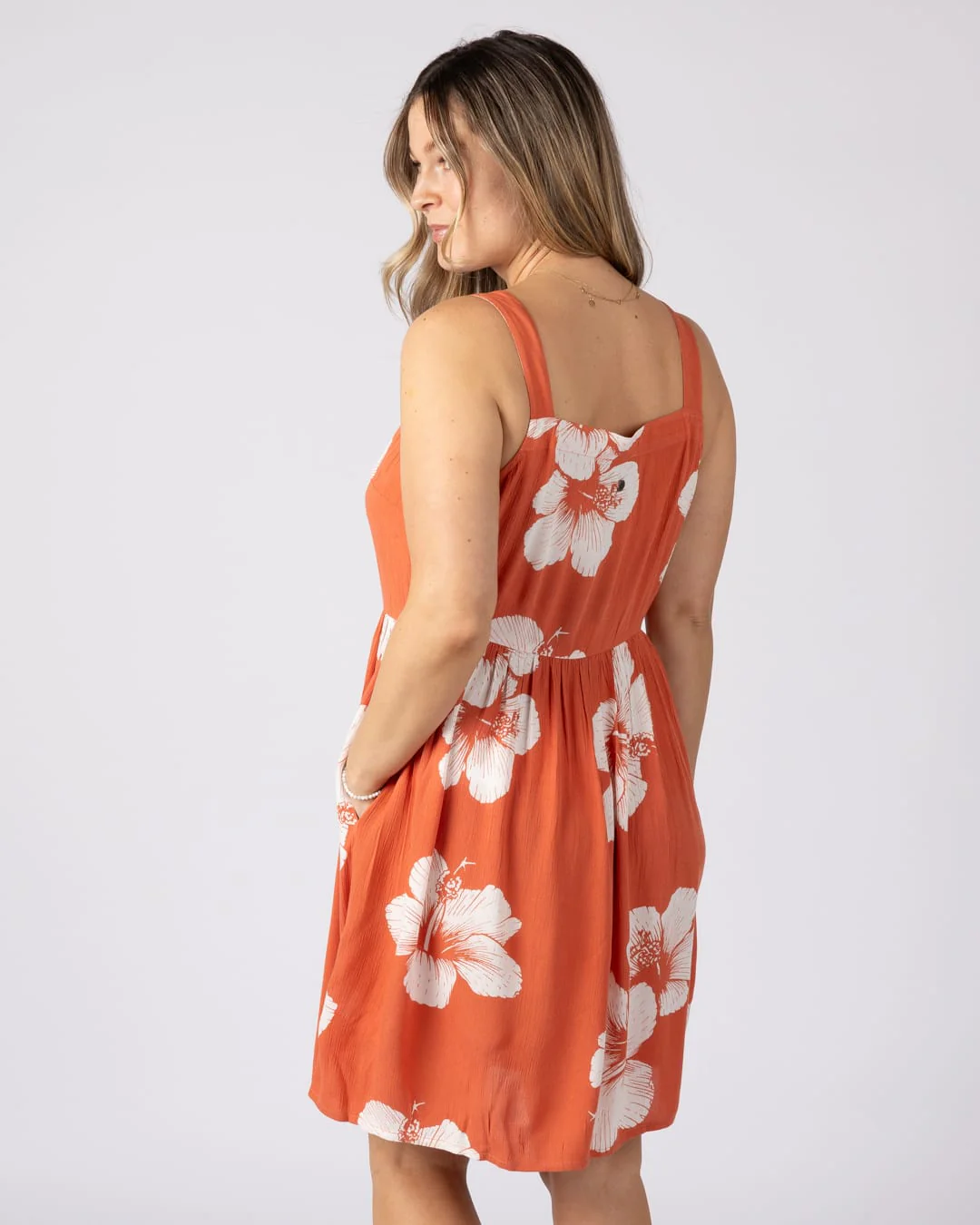 Mandaram Womens Mini Dress in Light Orange - Image 6
