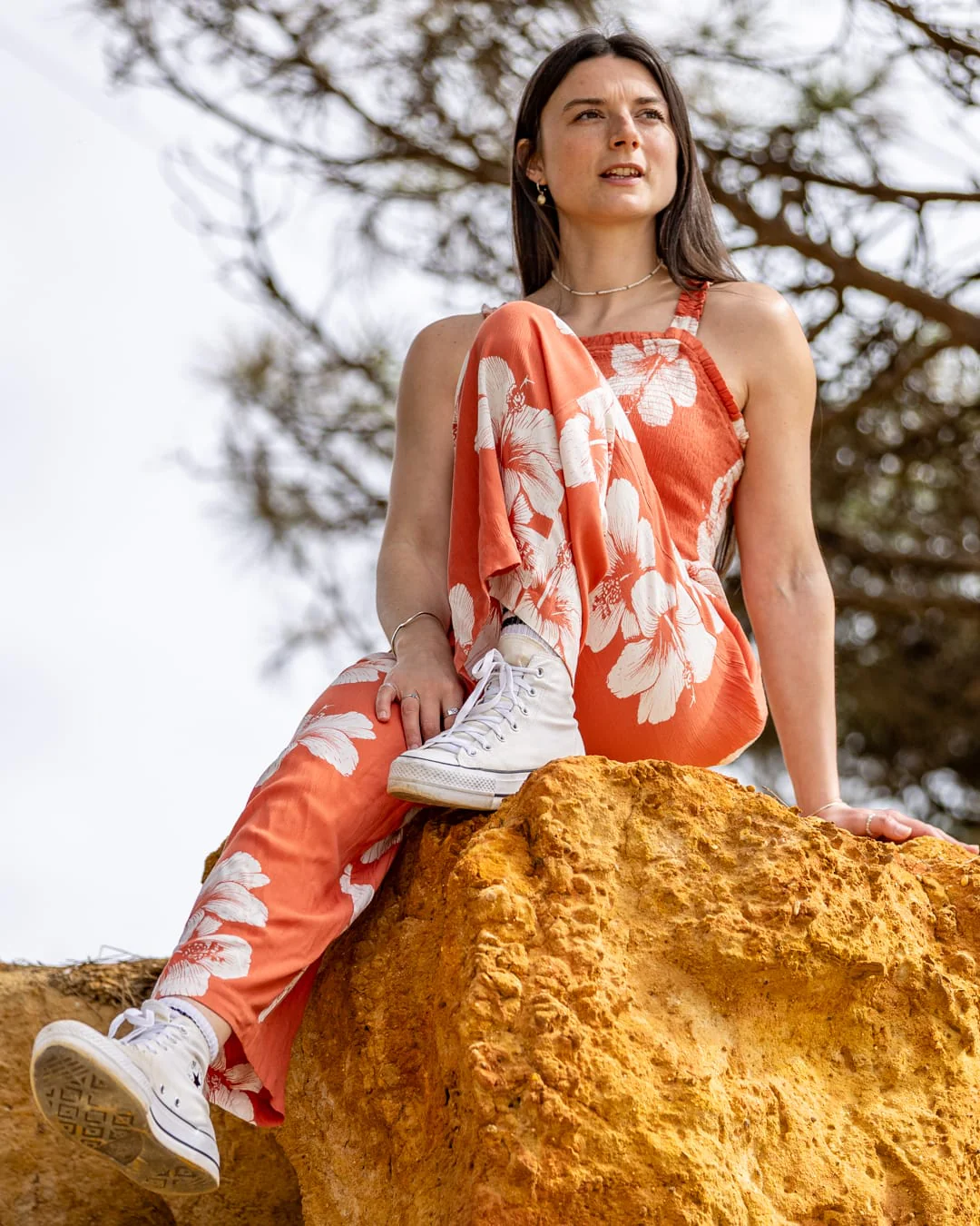 Mandaram Womens Playsuit in Light Orange - Image 3