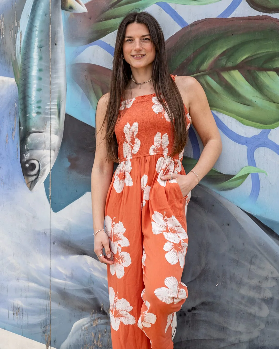 Mandaram Womens Playsuit in Light Orange - Image 4