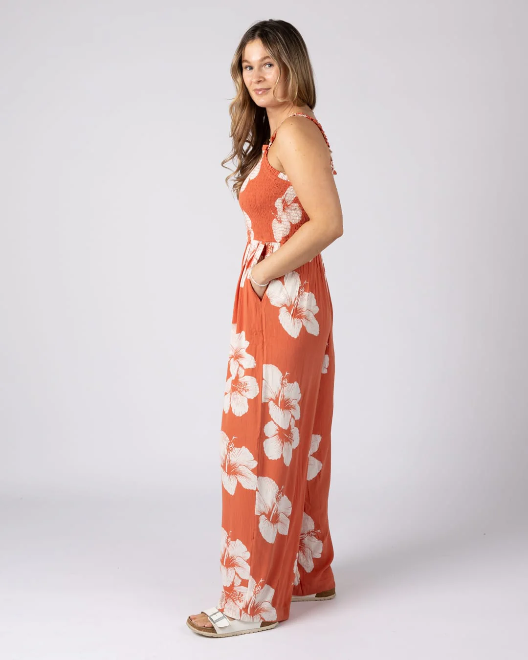 Mandaram Womens Playsuit in Light Orange - Image 7