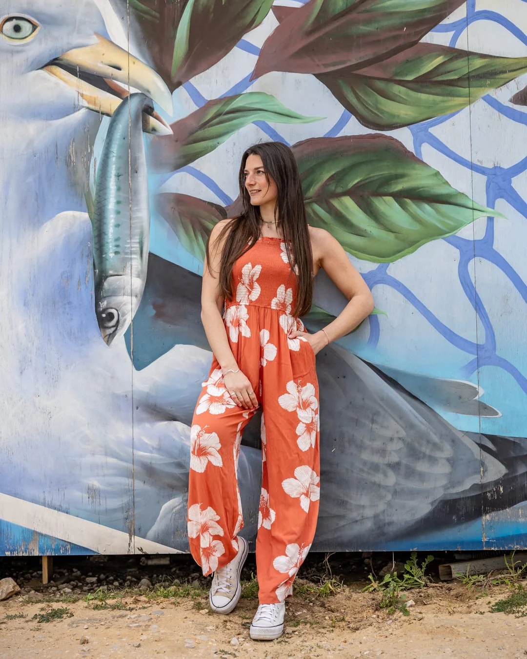 Mandaram Womens Playsuit in Light Orange - Image 8