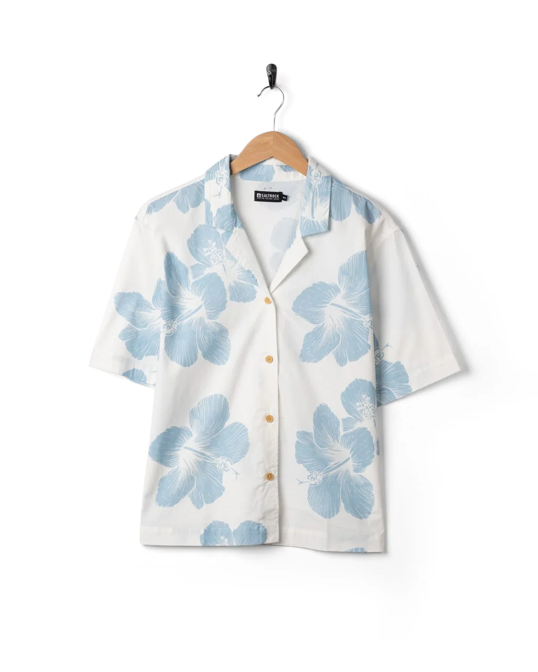 Mandaram Womens Short Sleeve Shirt in Cream - Image 6