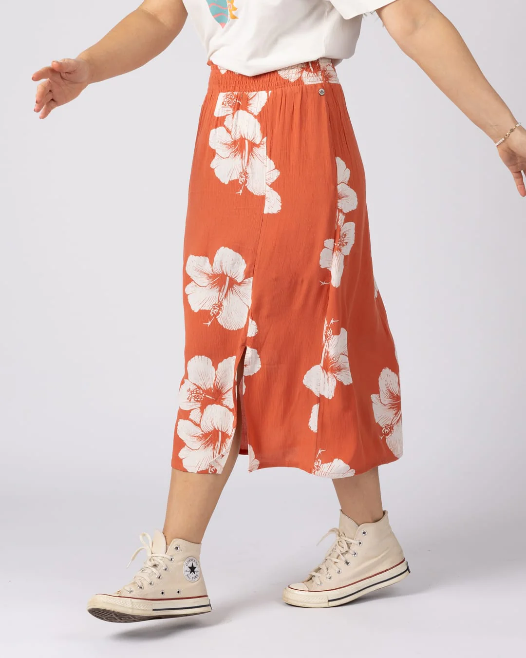 Mandaram Womens Skirt in Light Orange - Image 2