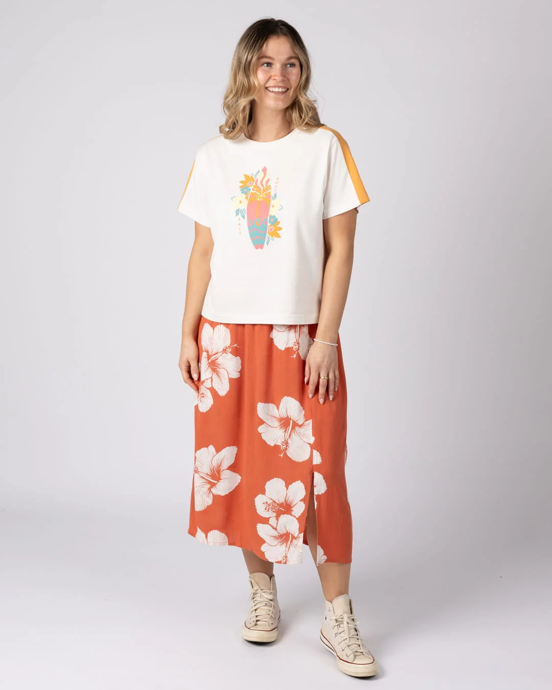 Mandaram Womens Skirt in Light Orange - Image 3