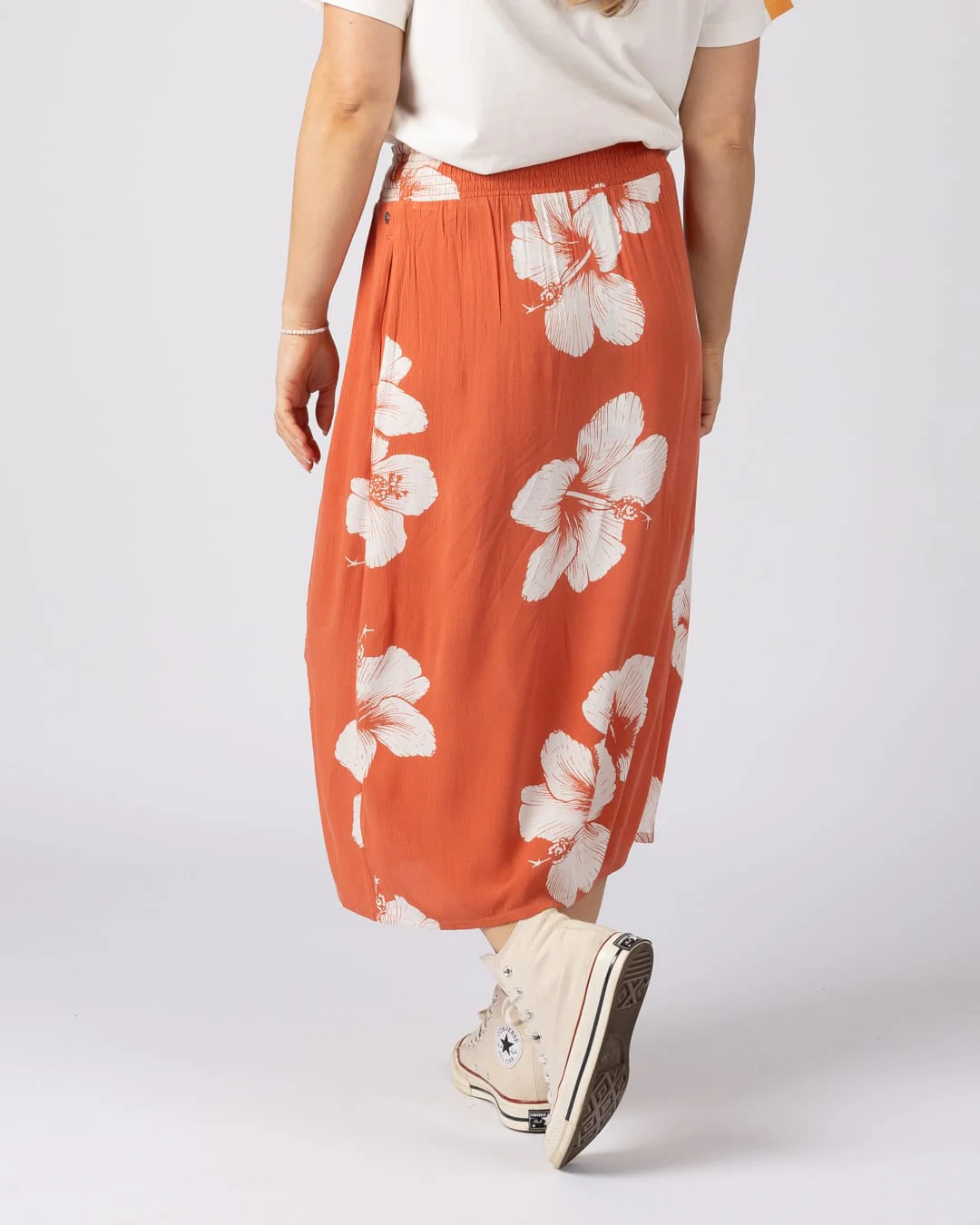 Mandaram Womens Skirt in Light Orange - Image 5