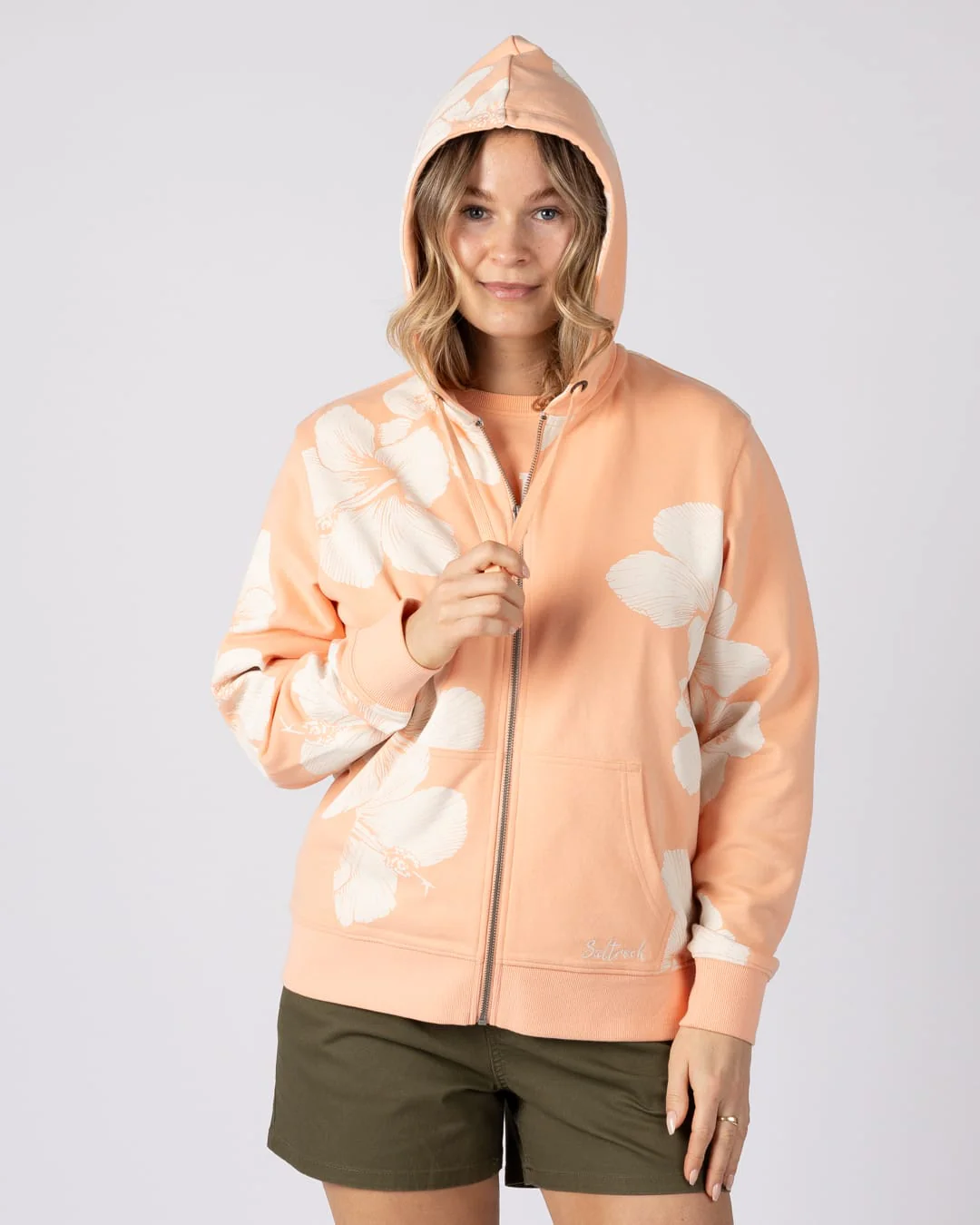 Mandarah Womens Zip Hoodie in Light Pink - Image 4