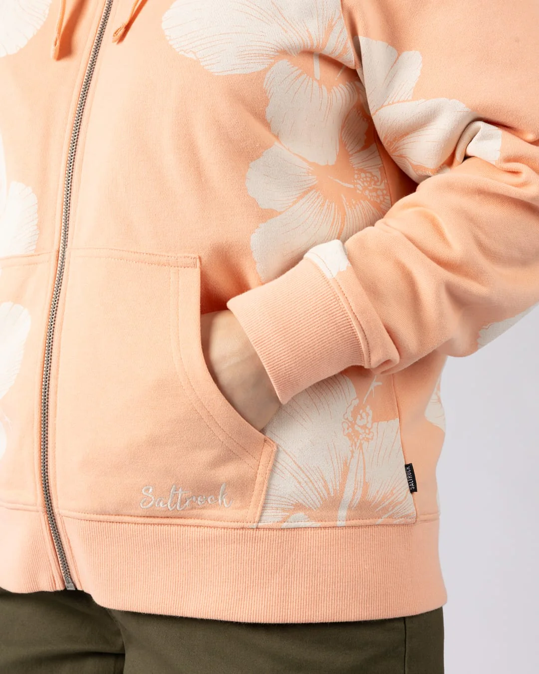 Mandarah Womens Zip Hoodie in Light Pink - Image 6