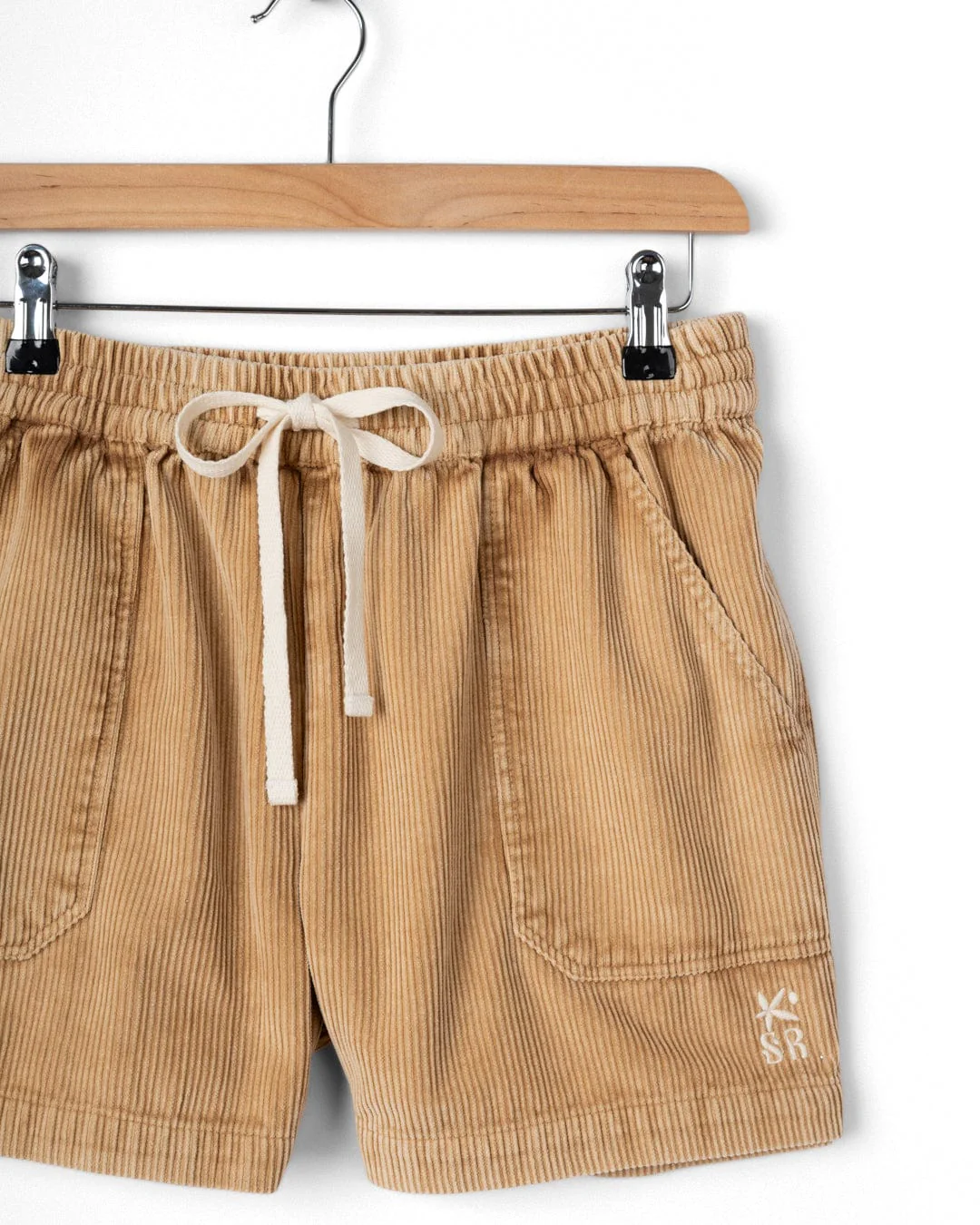 Mel Womens Cord Shorts in Brown - Image 8