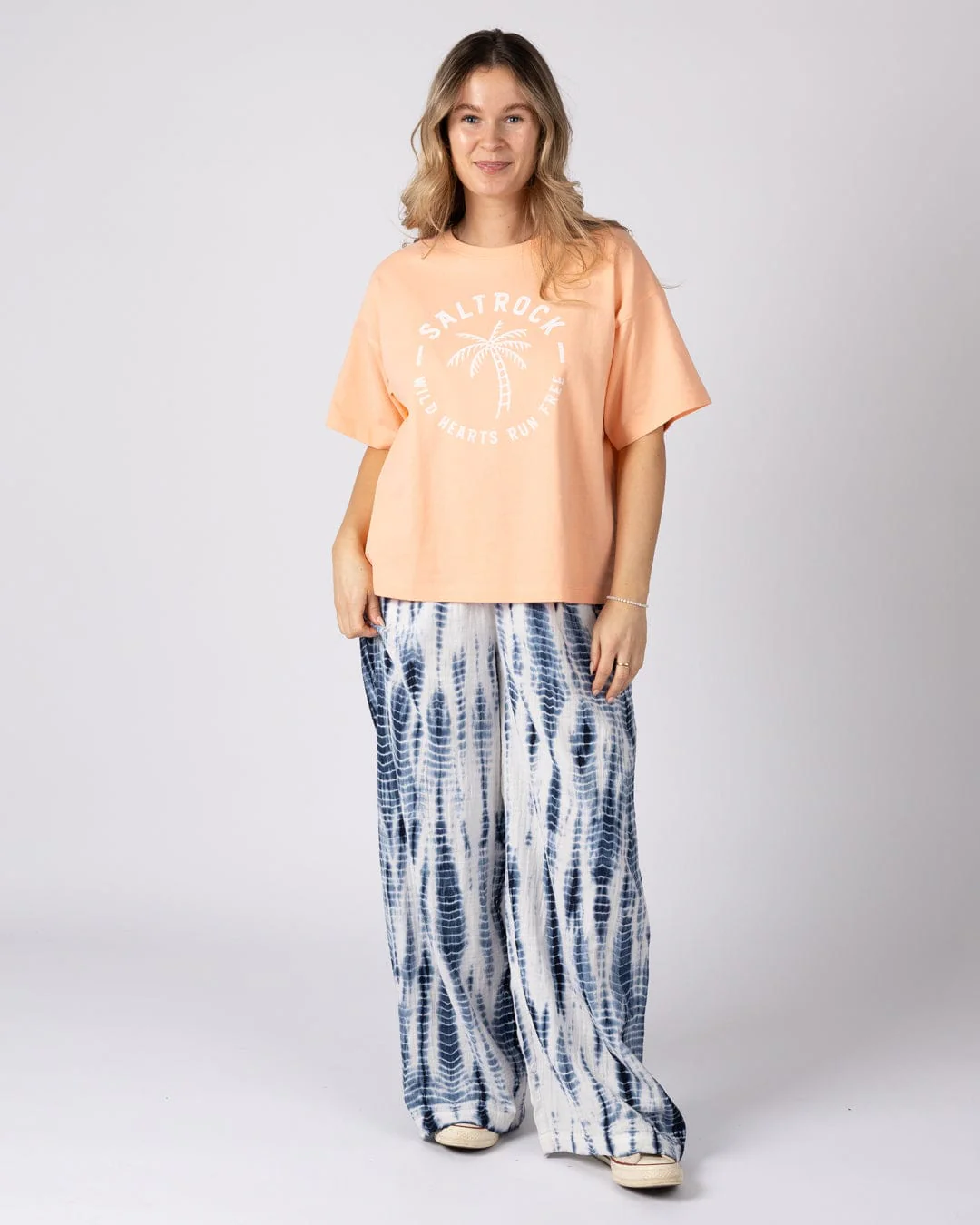 Melda  Womens Tie Dye Trouser in Blue - Image 4