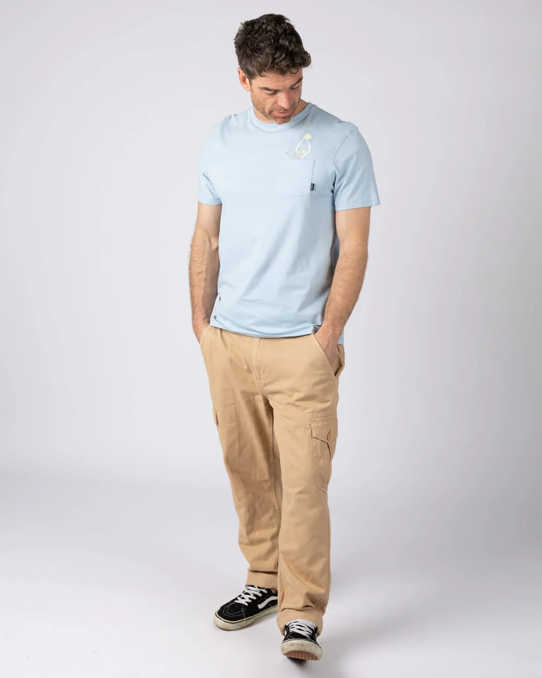 Mermaid Rise Mens Short Sleeve T-Shirt in Light Blue - Image 4