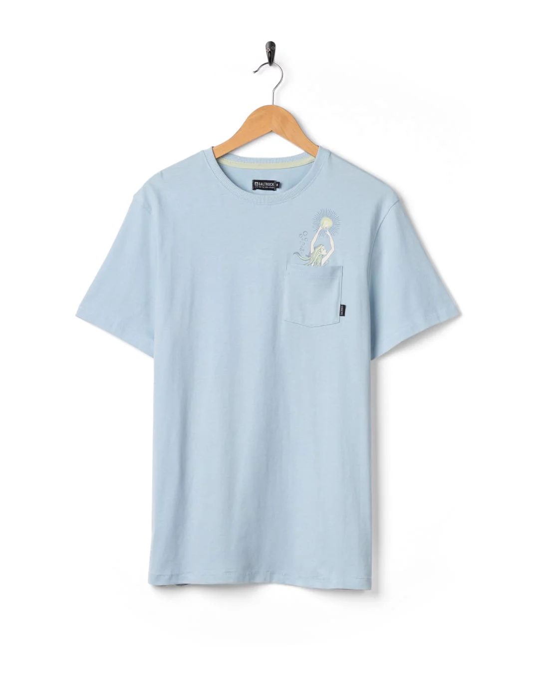 Mermaid Rise Mens Short Sleeve T-Shirt in Light Blue - Image 5