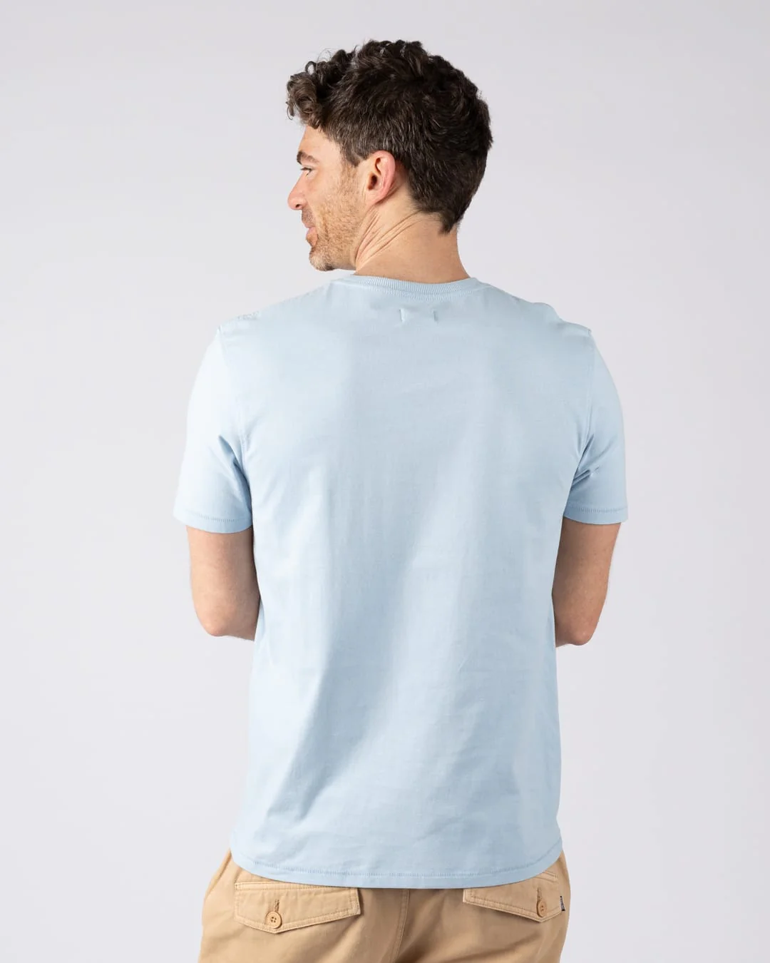 Mermaid Rise Mens Short Sleeve T-Shirt in Light Blue - Image 6