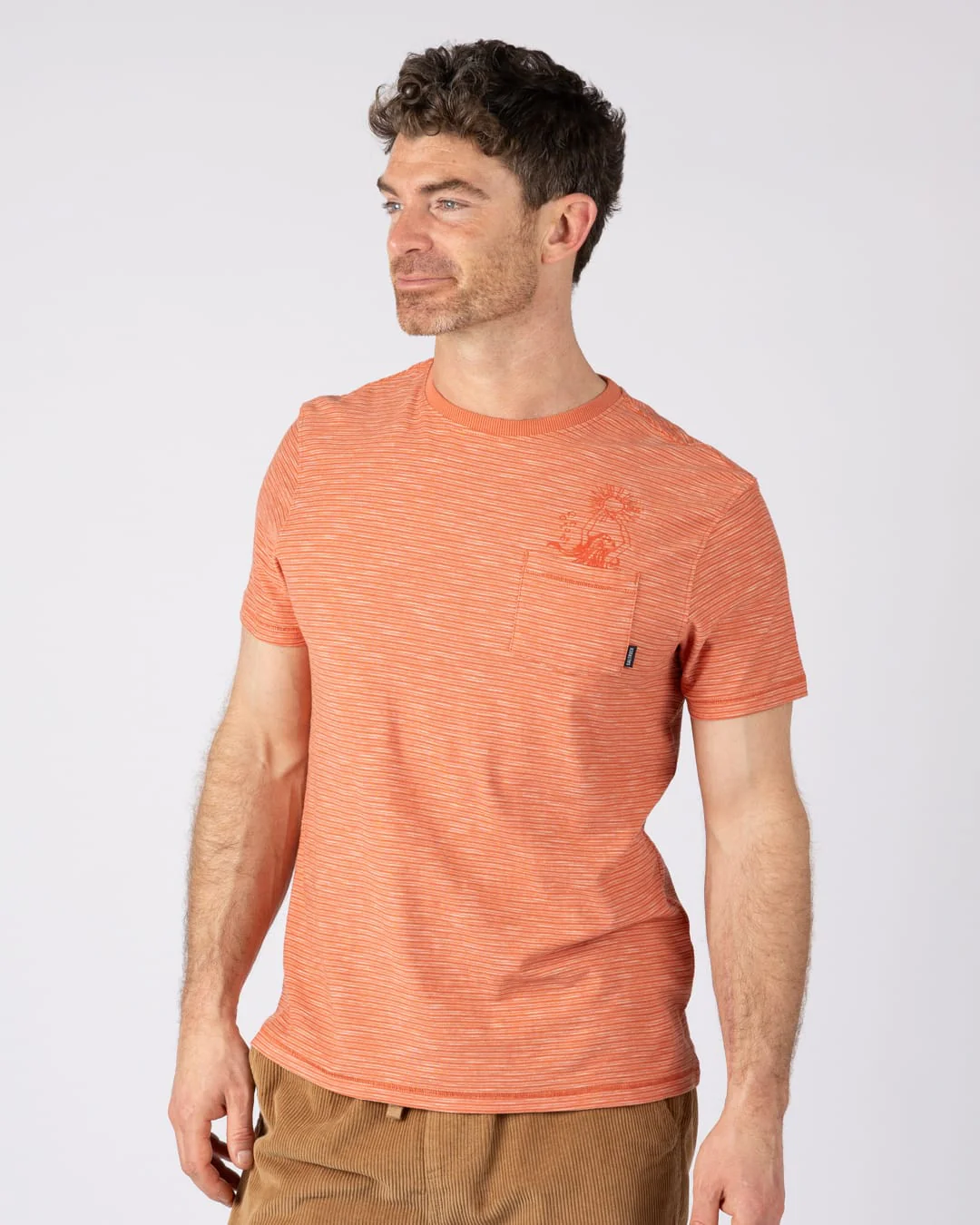 Mermaid Rise Mens Short Sleeve T-Shirt in Light Orange
