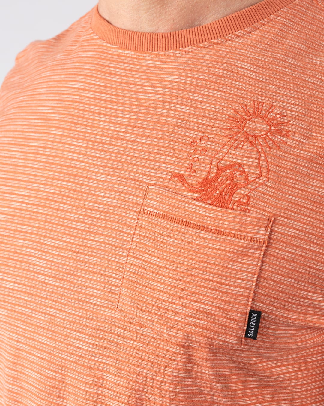 Mermaid Rise Mens Short Sleeve T-Shirt in Light Orange - Image 3