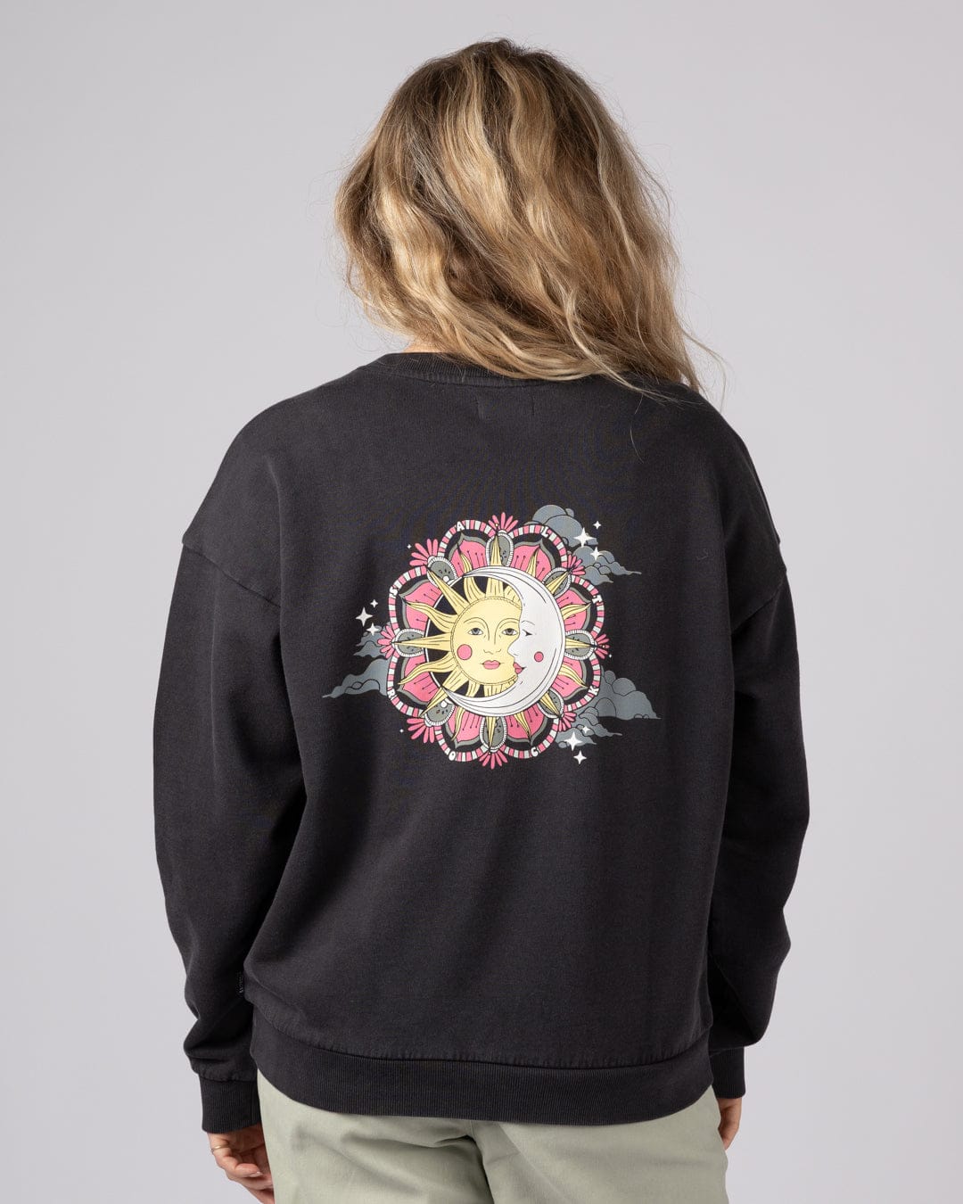 Midnight Womens Oversized Sweatshirt in Dark Grey