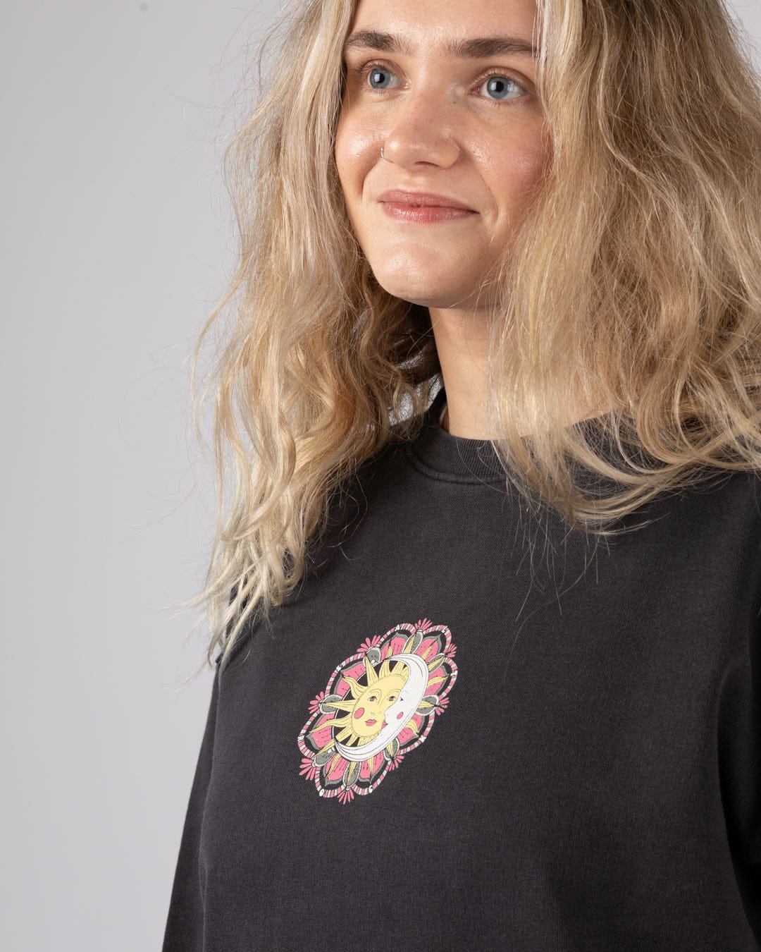 Midnight Womens Oversized Sweatshirt in Dark Grey - Image 2