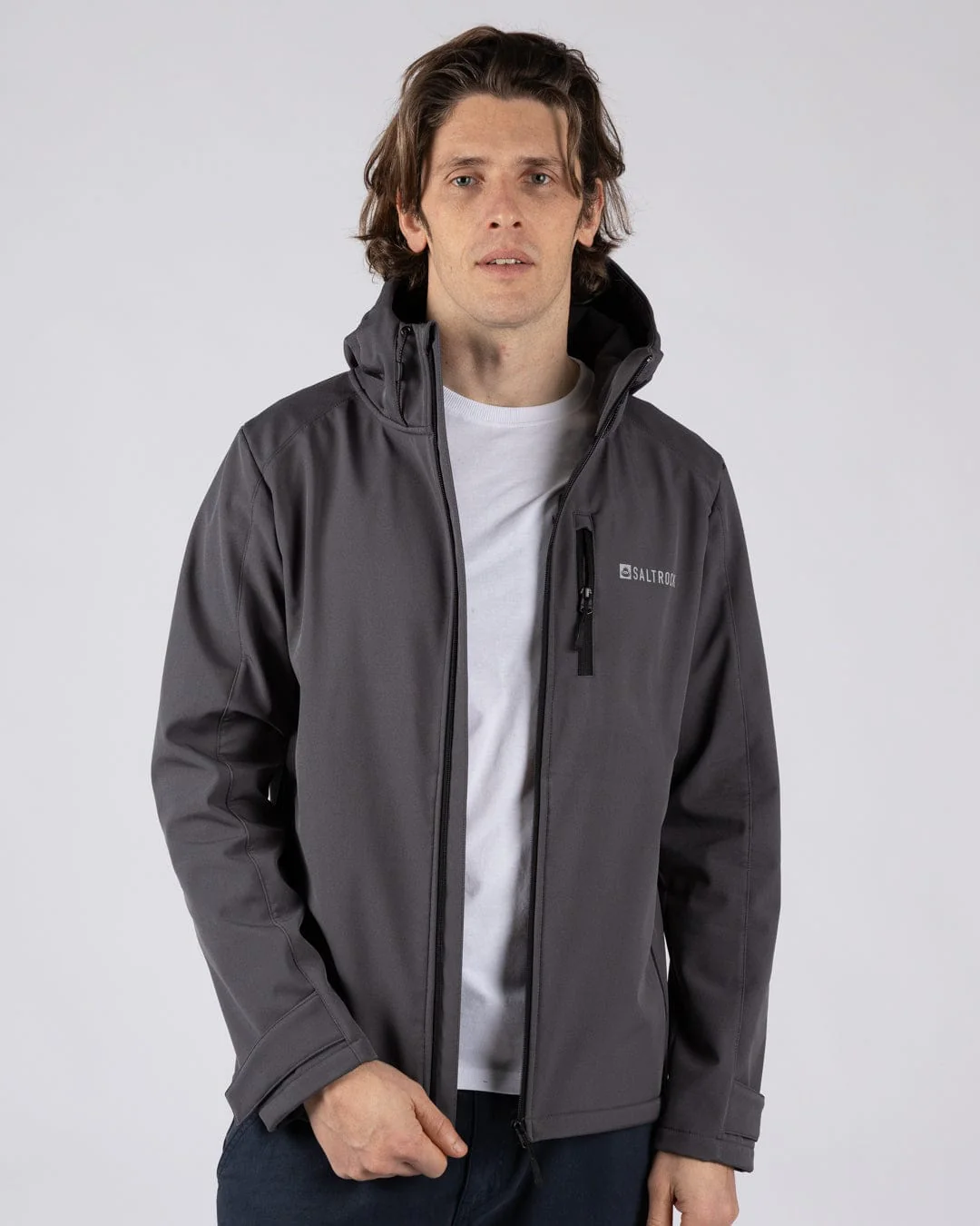 Munros II Mens Water Resistant Softshell Jacket in Dark Grey - Image 3