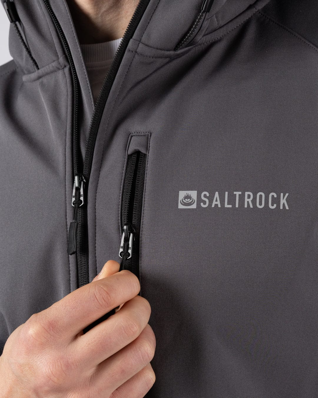 Munros II Mens Water Resistant Softshell Jacket in Dark Grey - Image 4