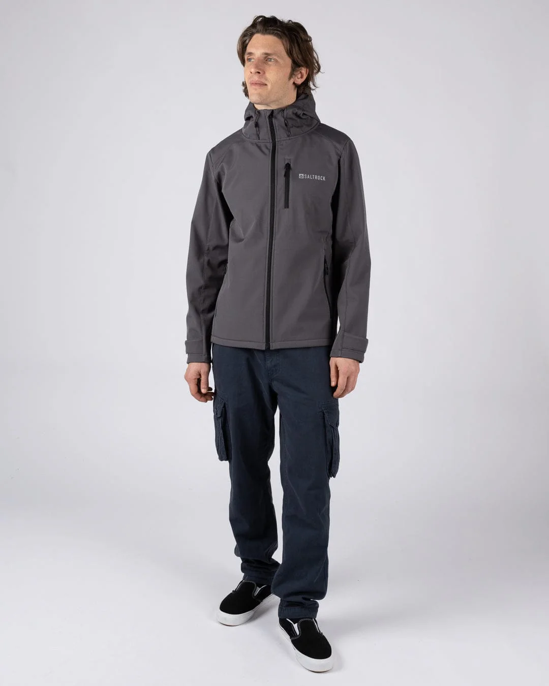 Munros II Mens Water Resistant Softshell Jacket in Dark Grey - Image 9