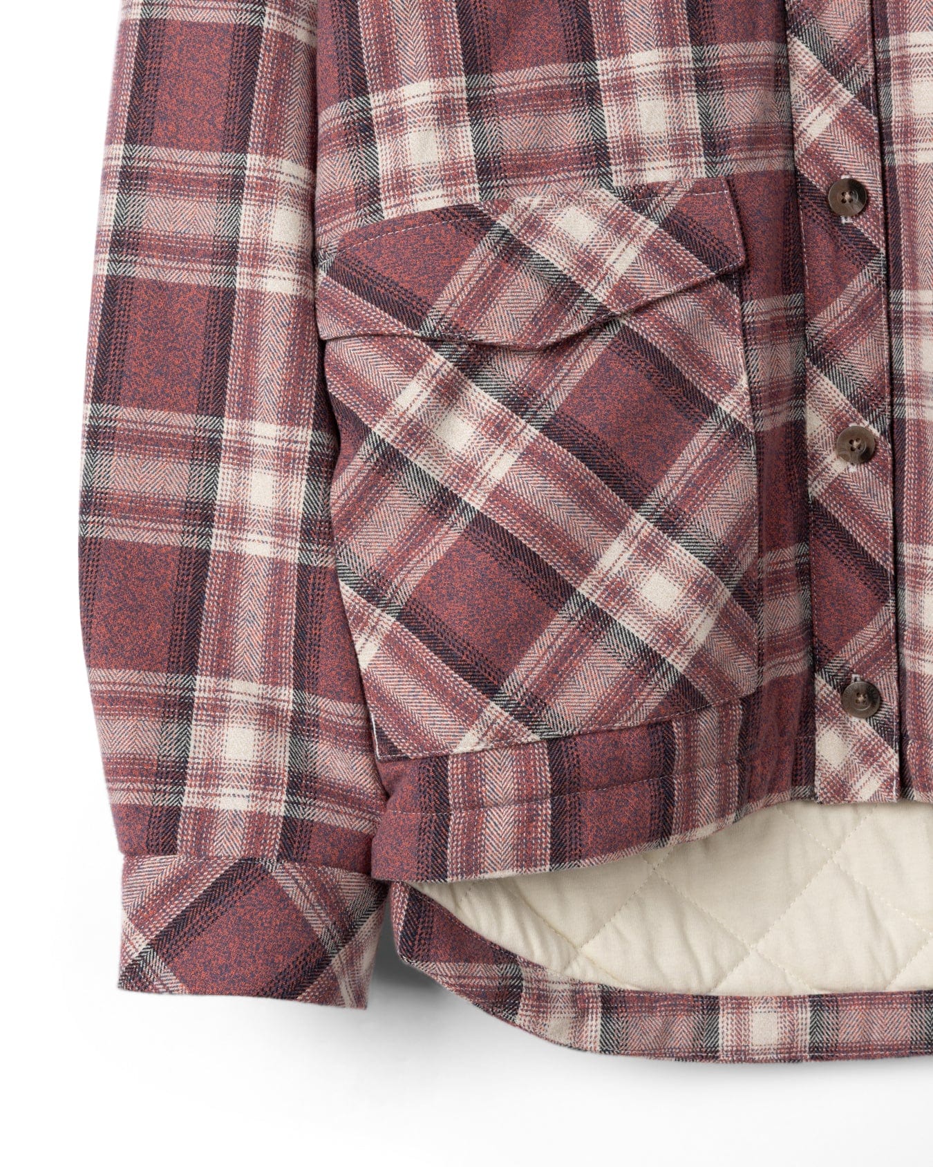 Myla Womens Hooded Check Shacket in Pink Check - Image 10