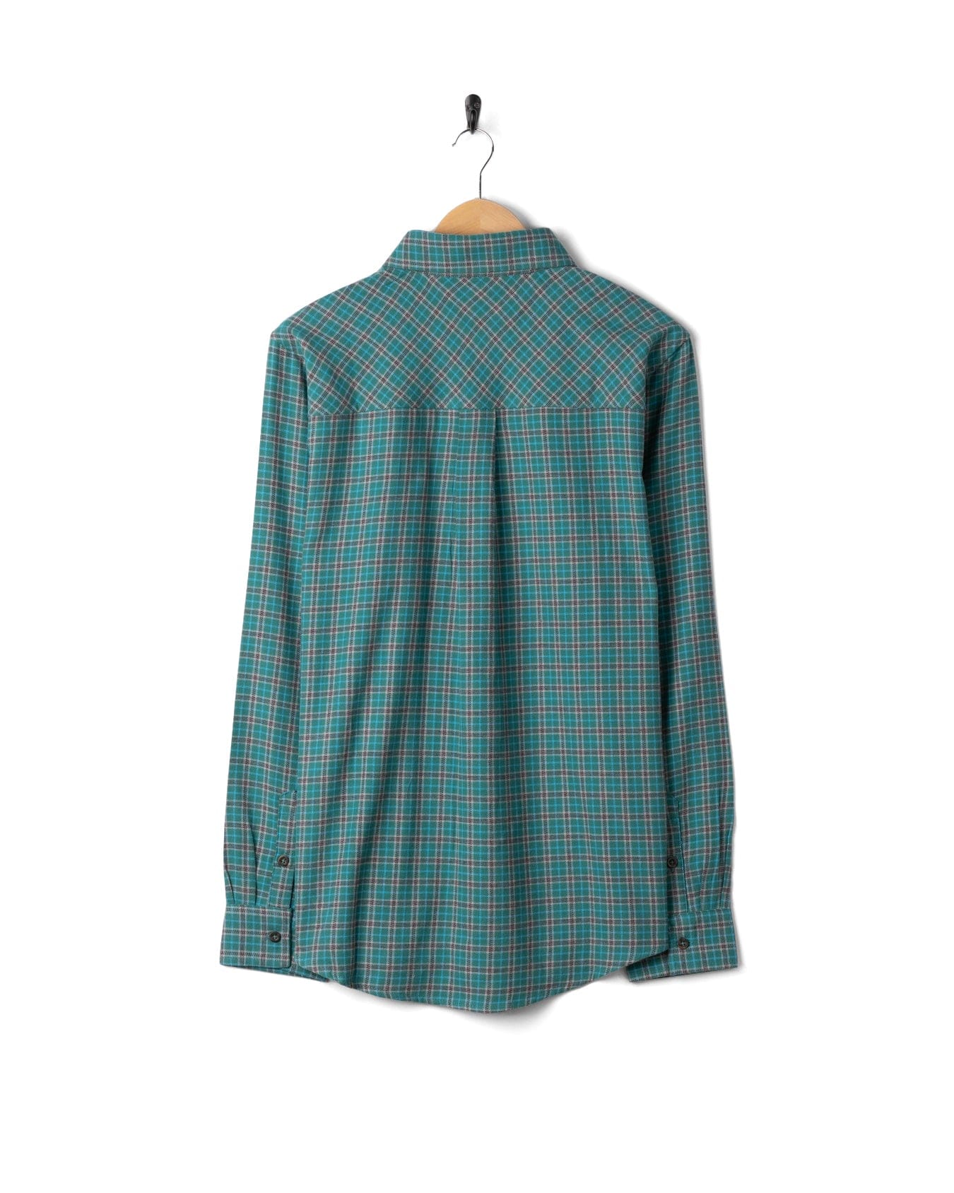 Nyjah Mens Flannel Shirt in Dark Green - Image 4
