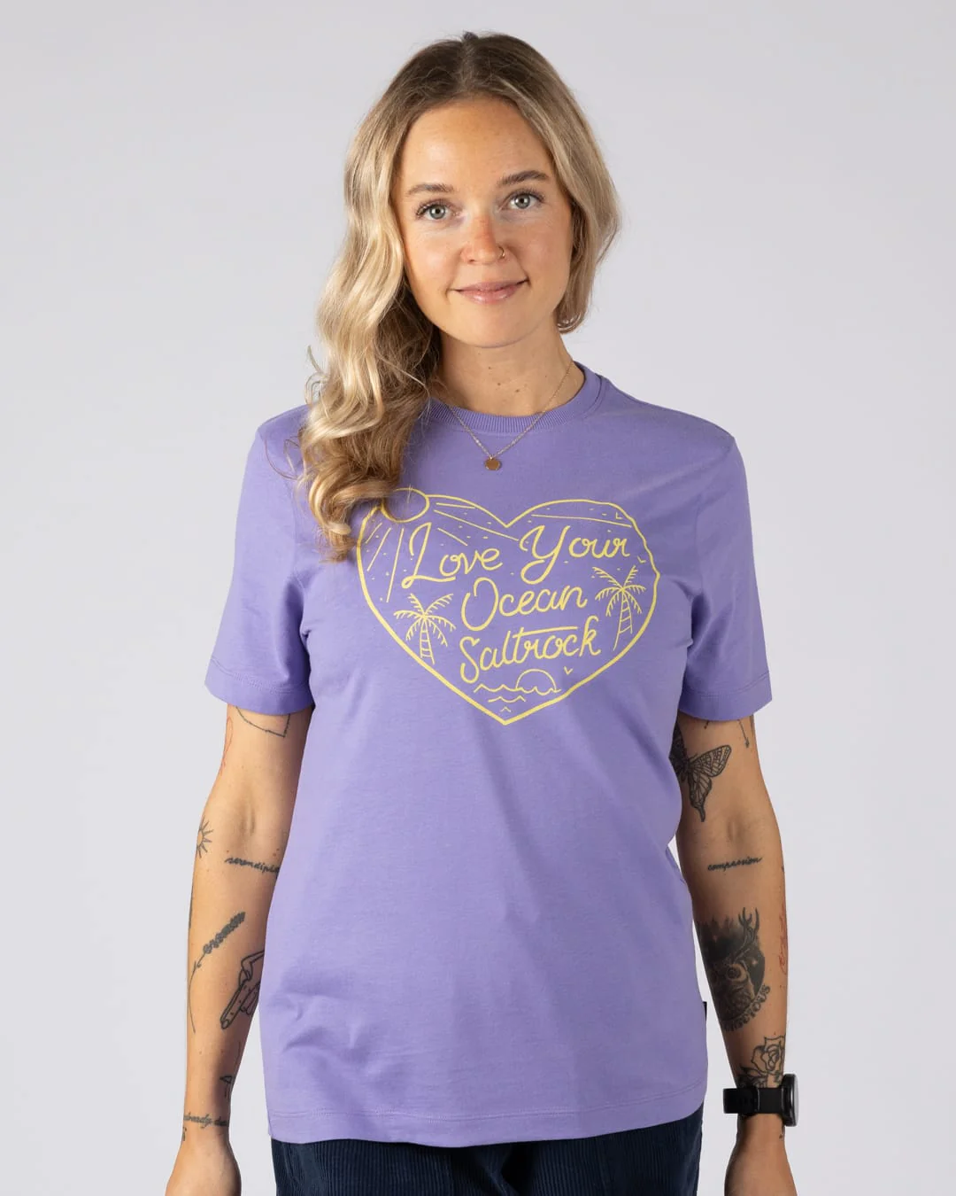 Ocean Lover Womens Short Sleeve Tee in Purple