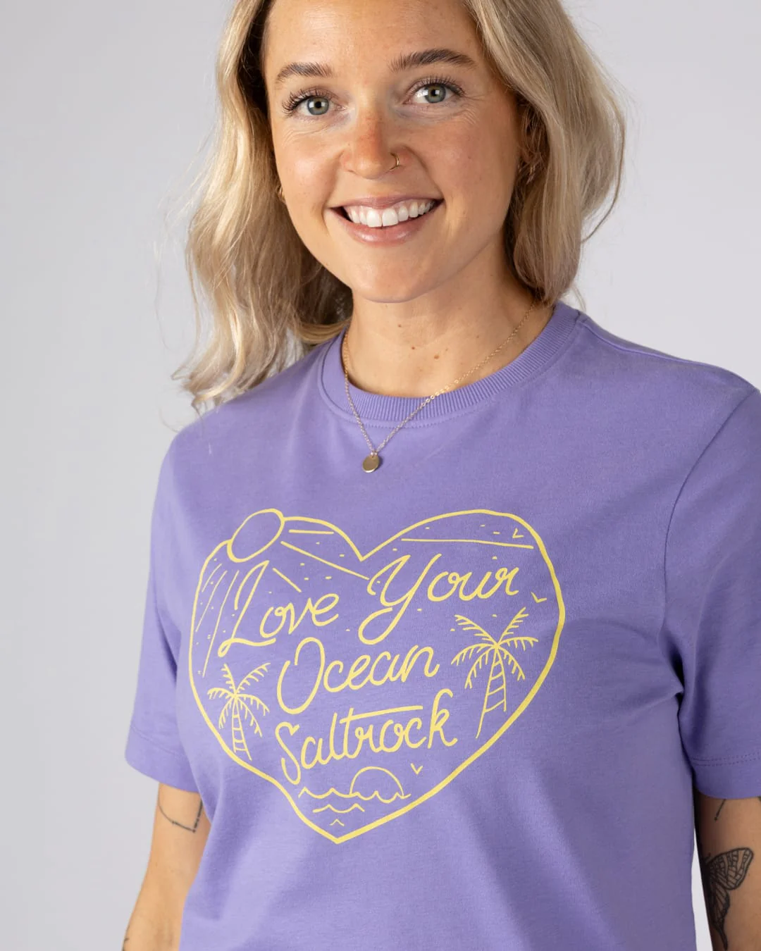 Ocean Lover Womens Short Sleeve Tee in Purple - Image 2