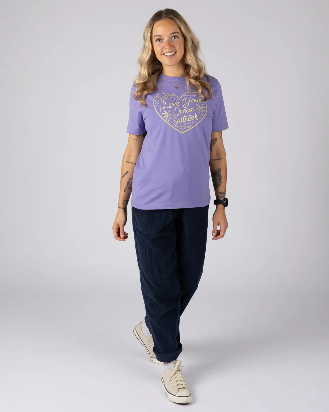 Ocean Lover Womens Short Sleeve Tee in Purple - Image 5