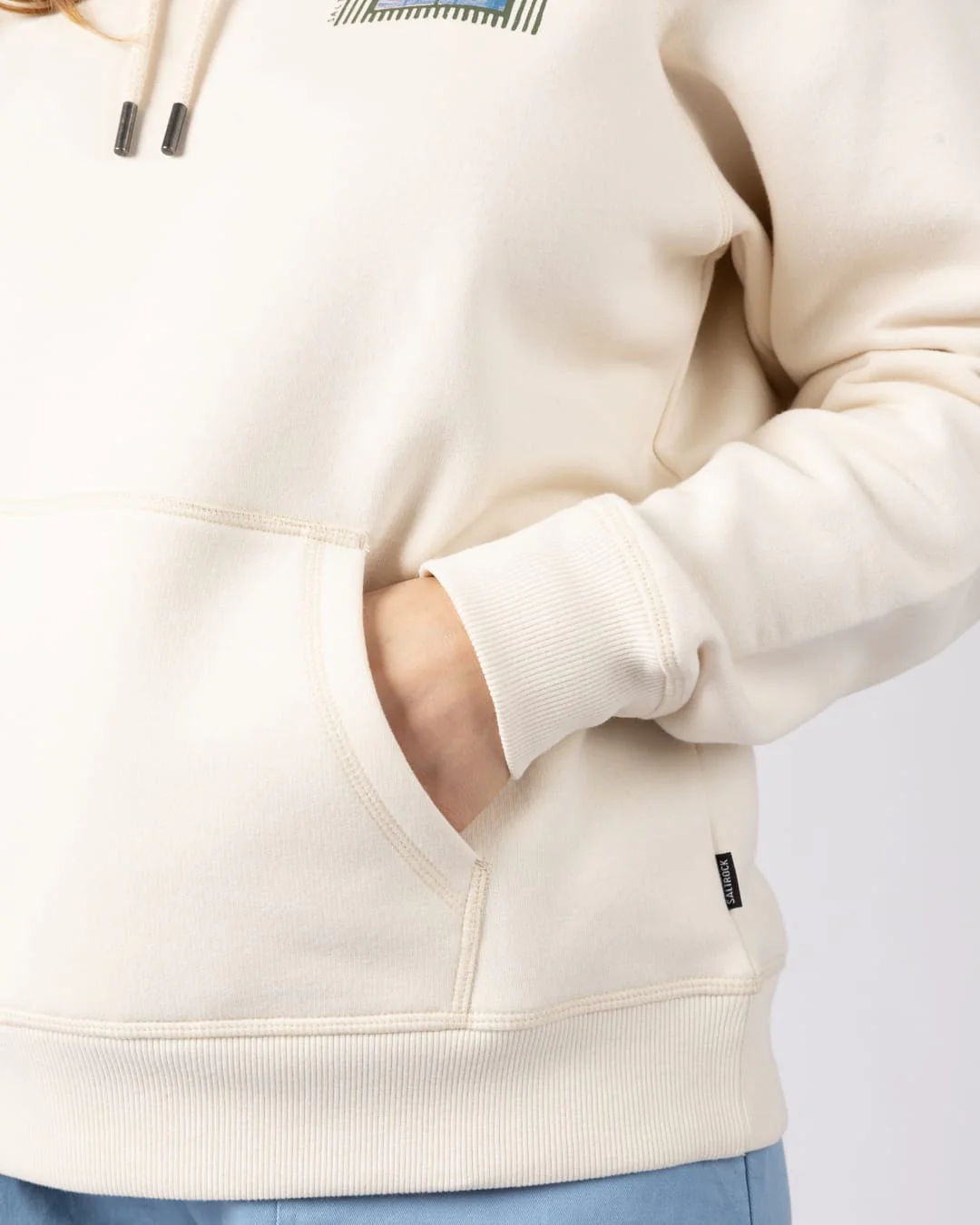 Offshore Womens Pop Hoodie in Cream - Image 5