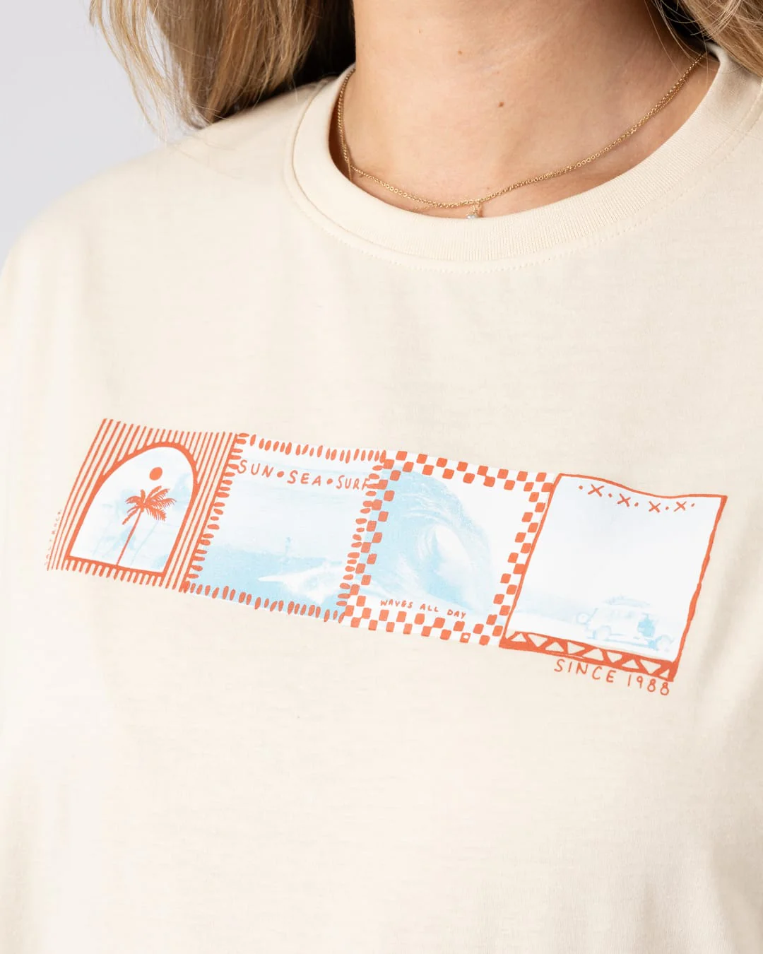Offshore Womens Short Sleeve T-Shirt in Cream - Image 5
