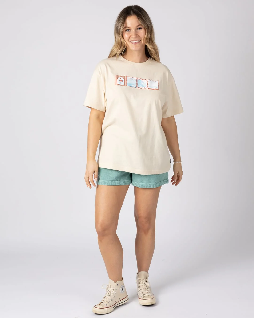 Offshore Womens Short Sleeve T-Shirt in Cream - Image 7
