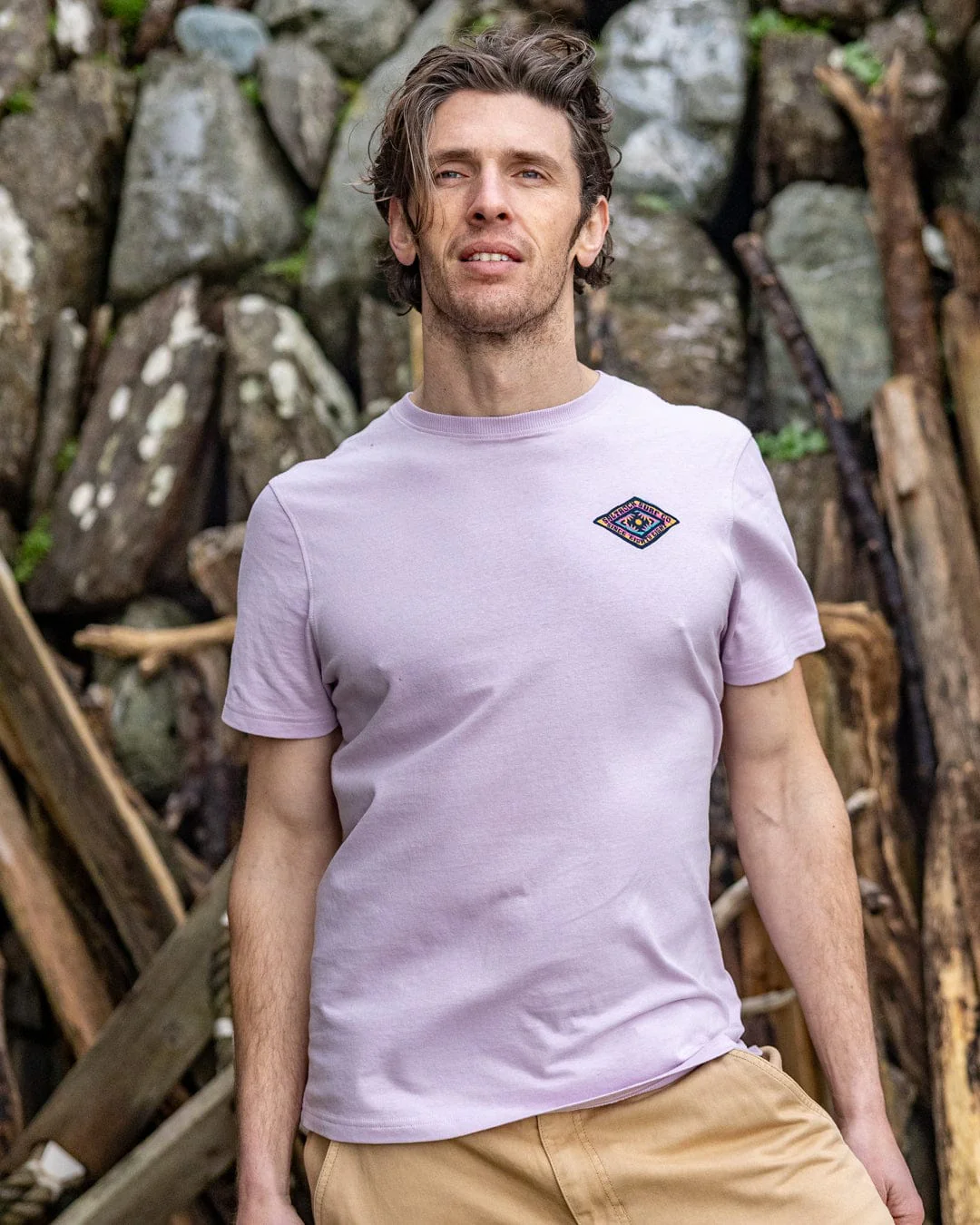 Offshore Mens Short Sleeve T-Shirt in Purple - Image 5