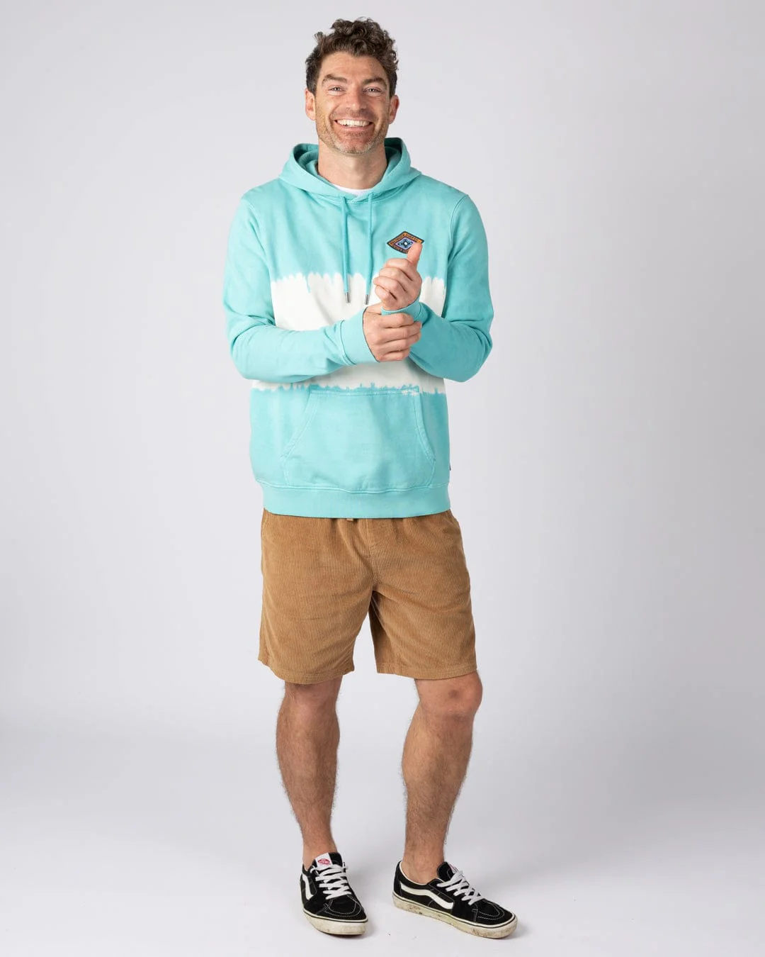 Offshore Tie Dye Mens Pop Hoodie in Blue - Image 4