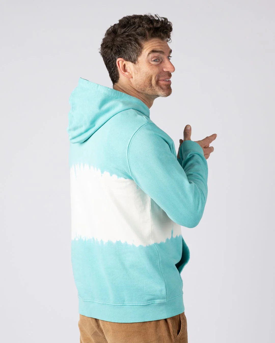 Offshore Tie Dye Mens Pop Hoodie in Blue - Image 6