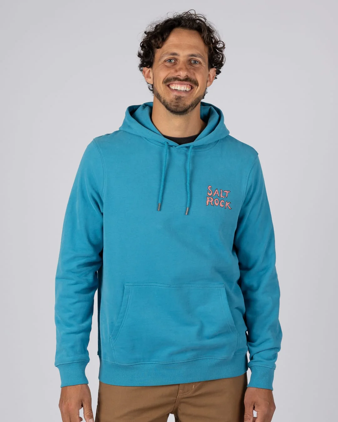 One More Wave Mens Pop Hoodie in Bright Blue - Image 2