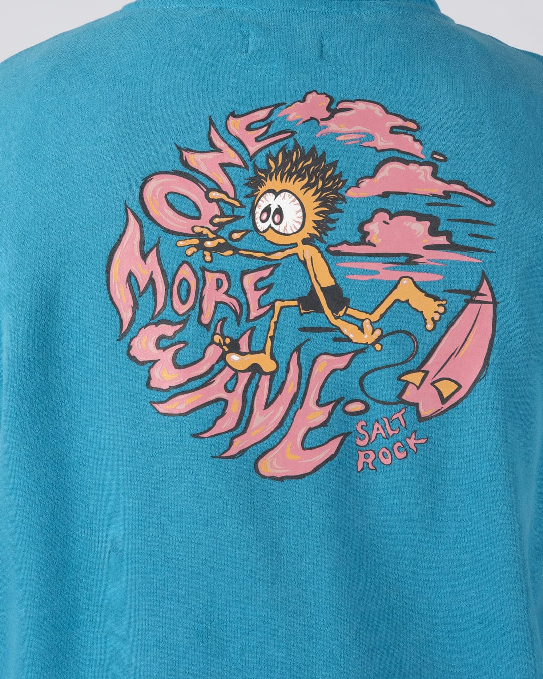 One More Wave Mens Pop Hoodie in Bright Blue - Image 3